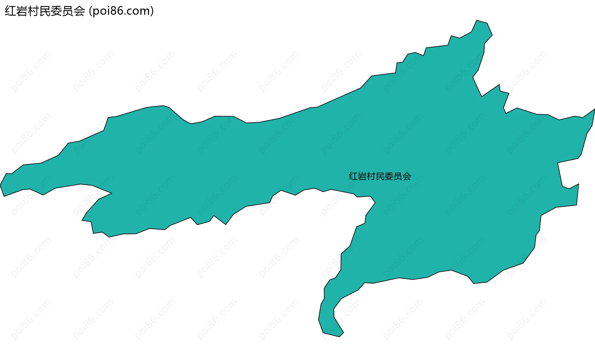 红岩村民委员会边界地图