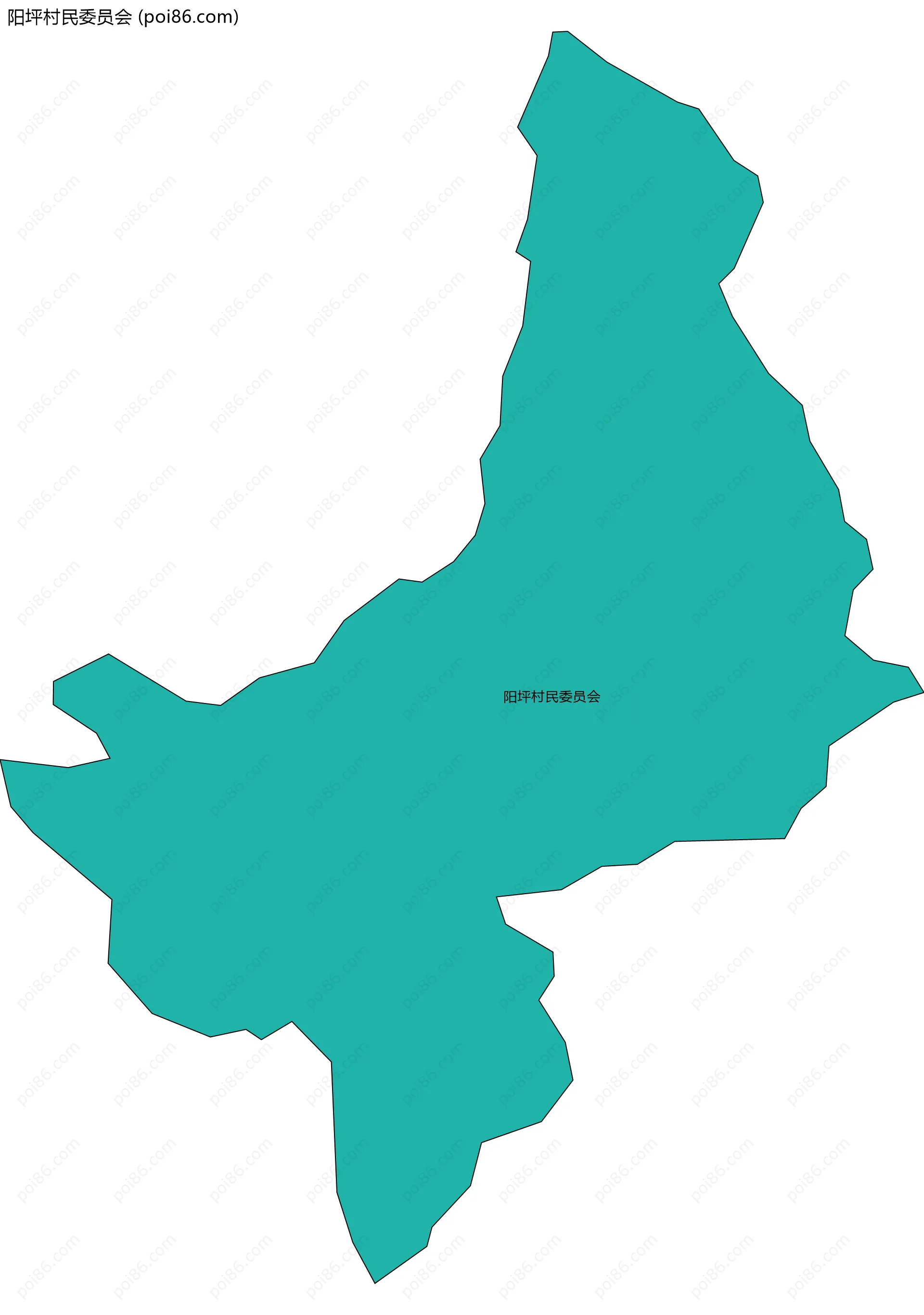 阳坪村民委员会边界地图