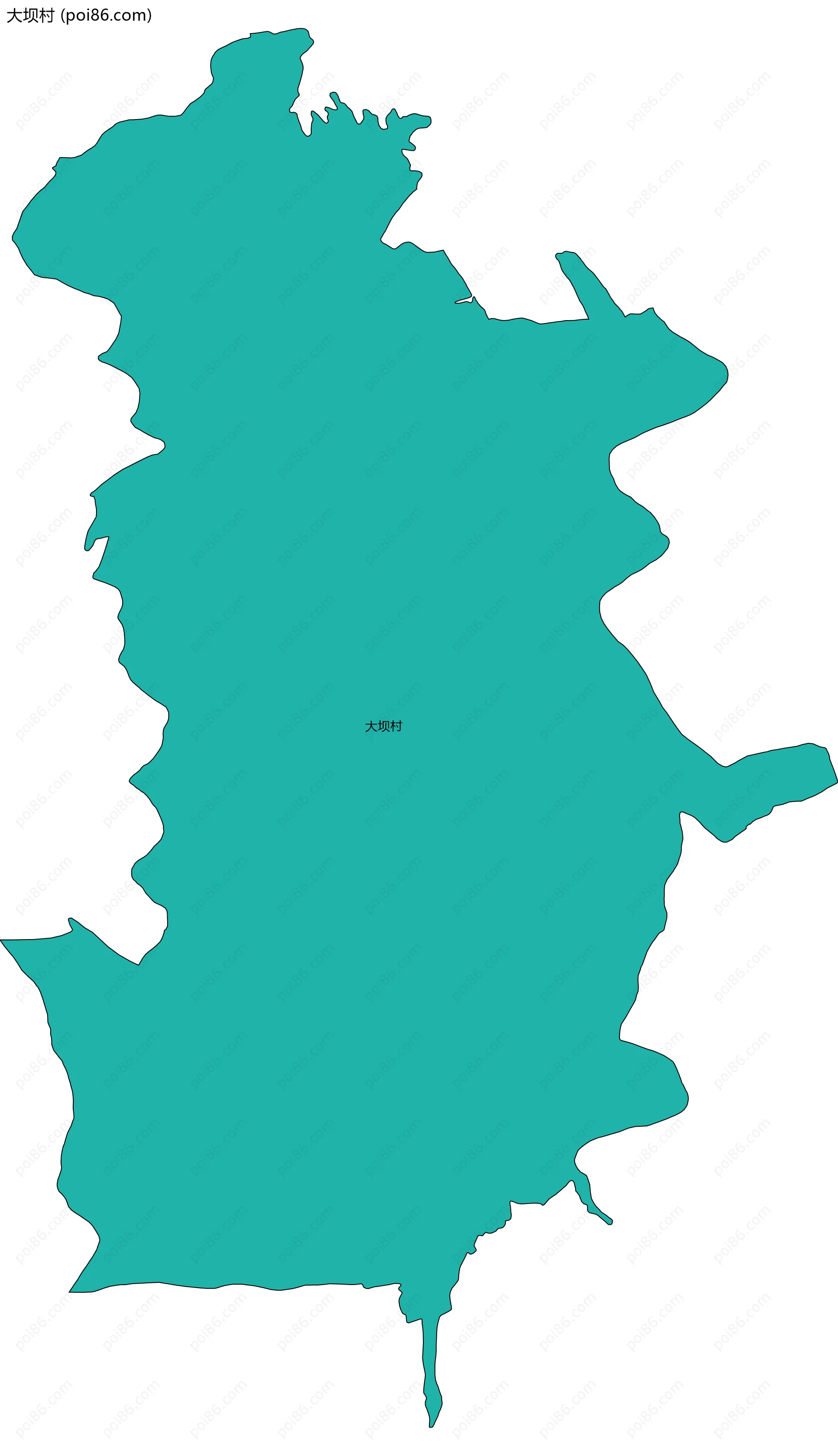 大坝村边界地图