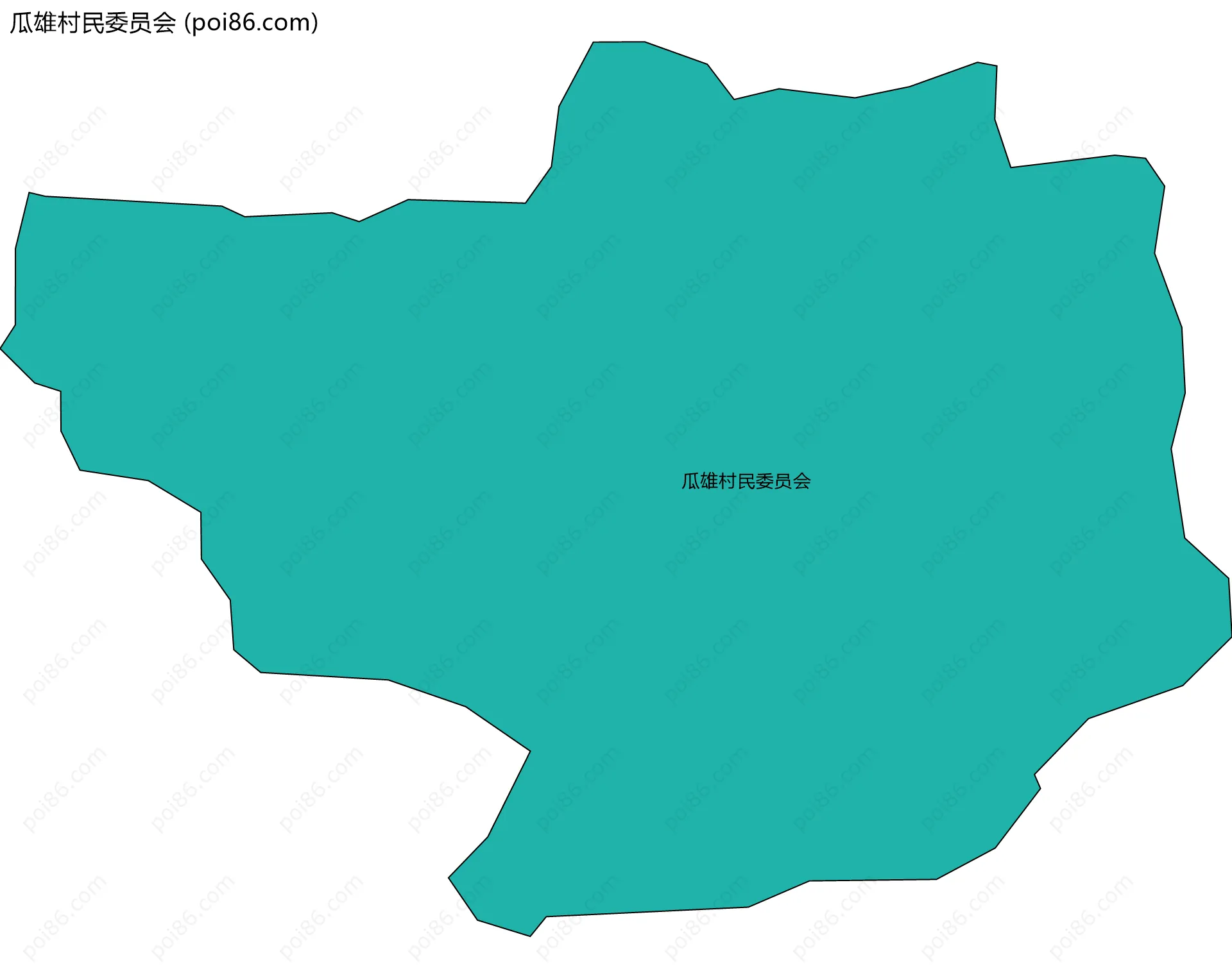 瓜雄村民委员会边界地图