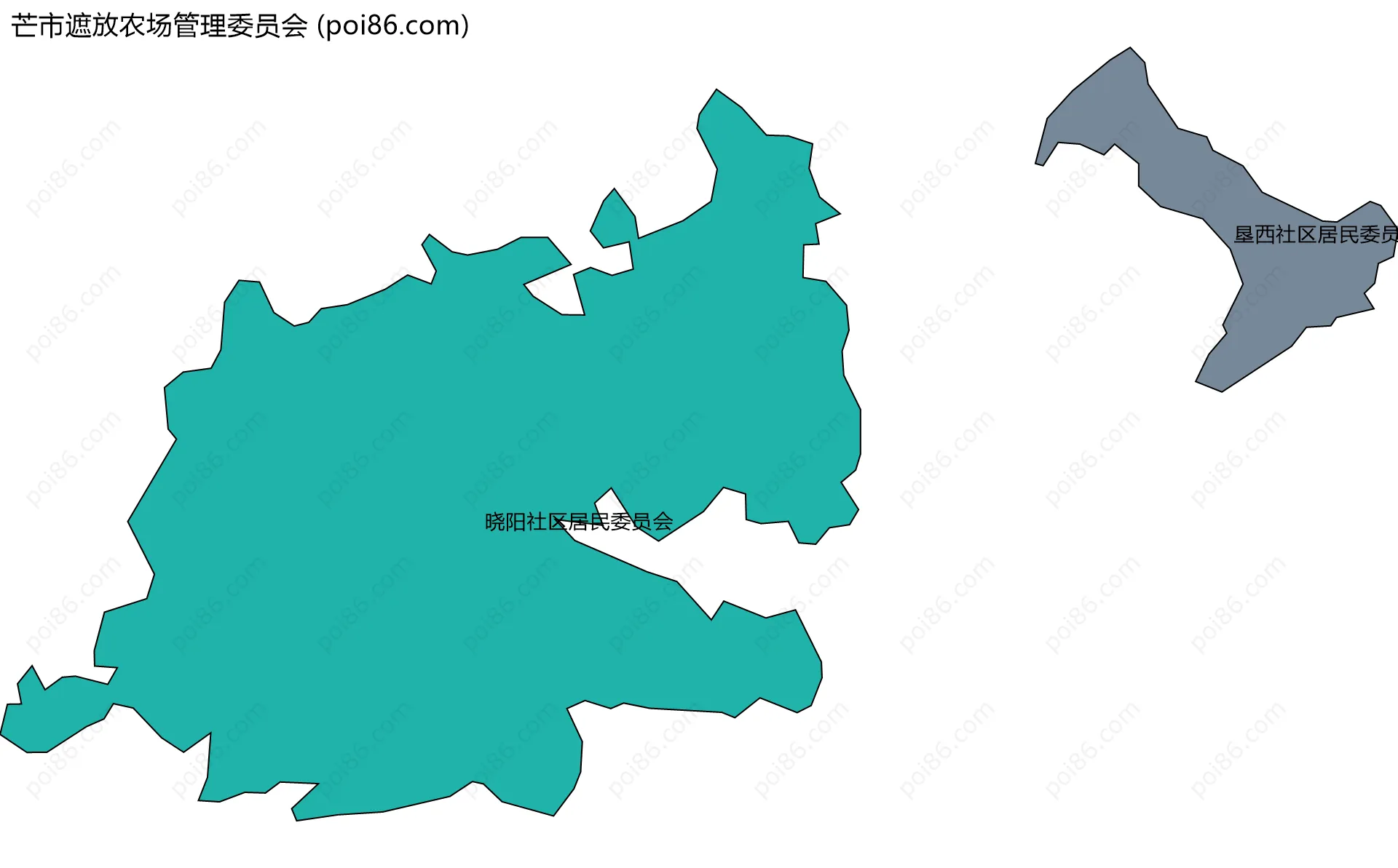 芒市遮放农场管理委员会边界地图(五级行政区划)