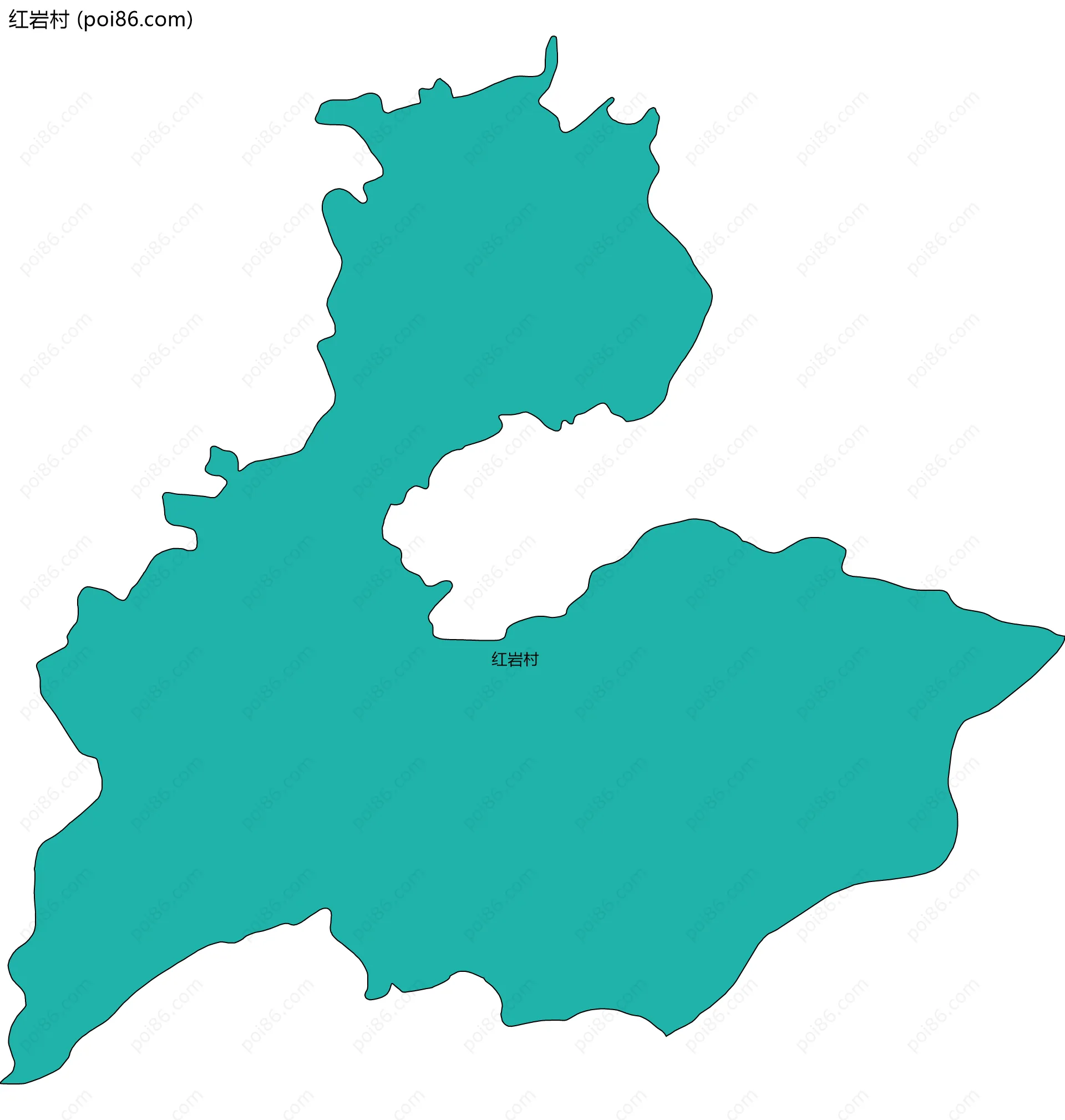 红岩村边界地图