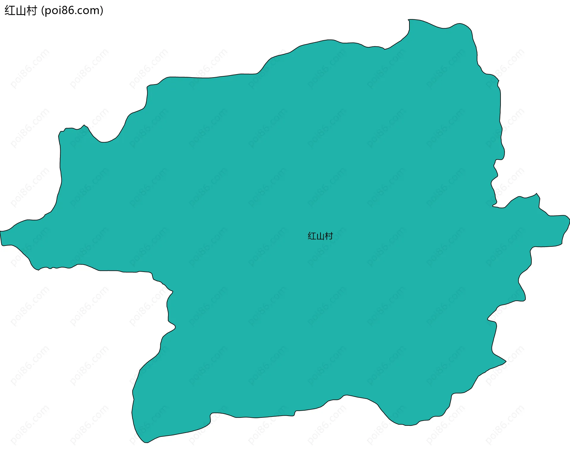 红山村边界地图