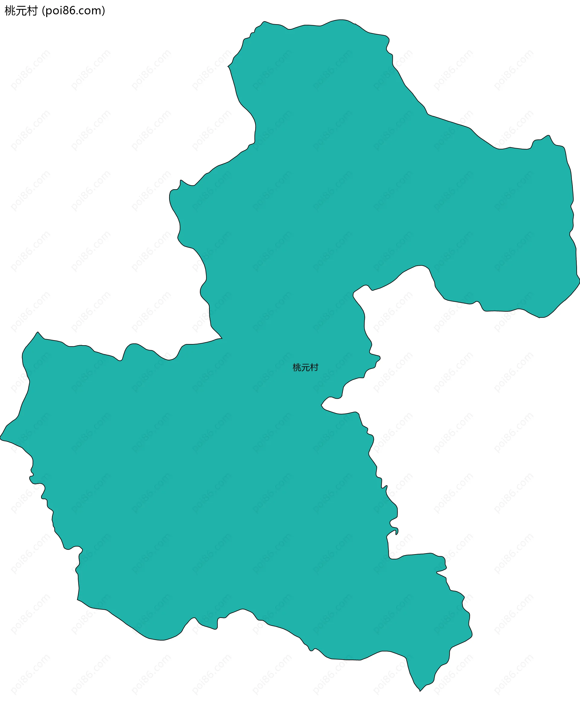 桃元村边界地图