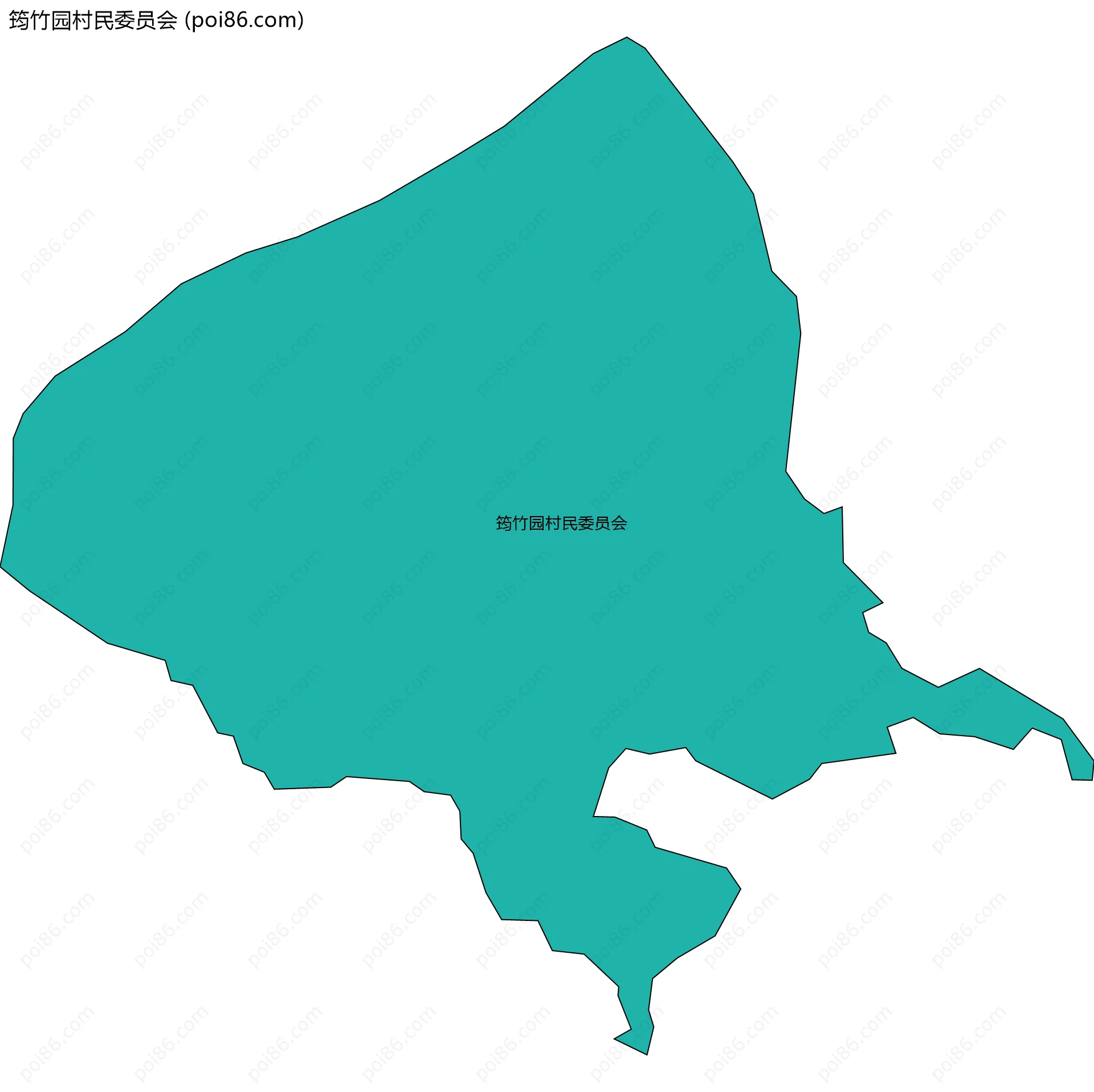 筠竹园村民委员会边界地图