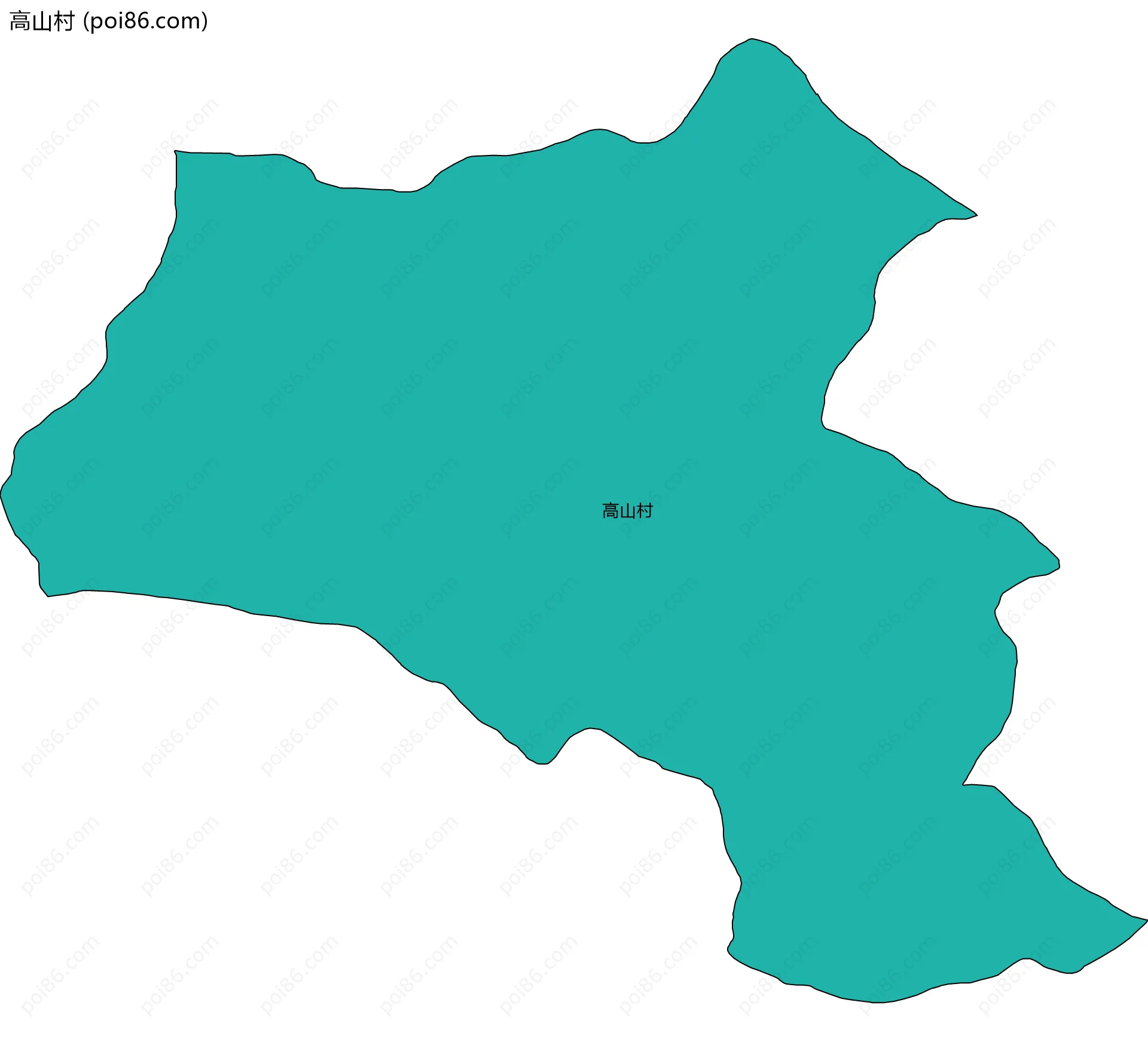 高山村边界地图