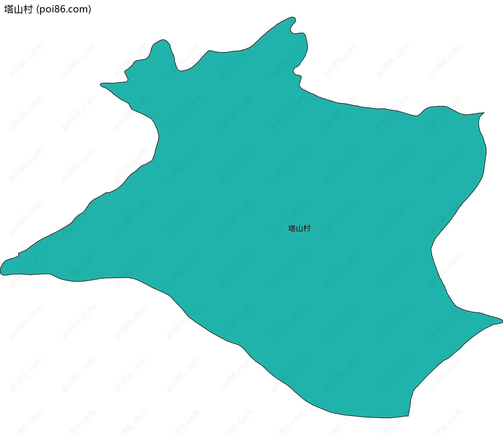 塔山村边界地图