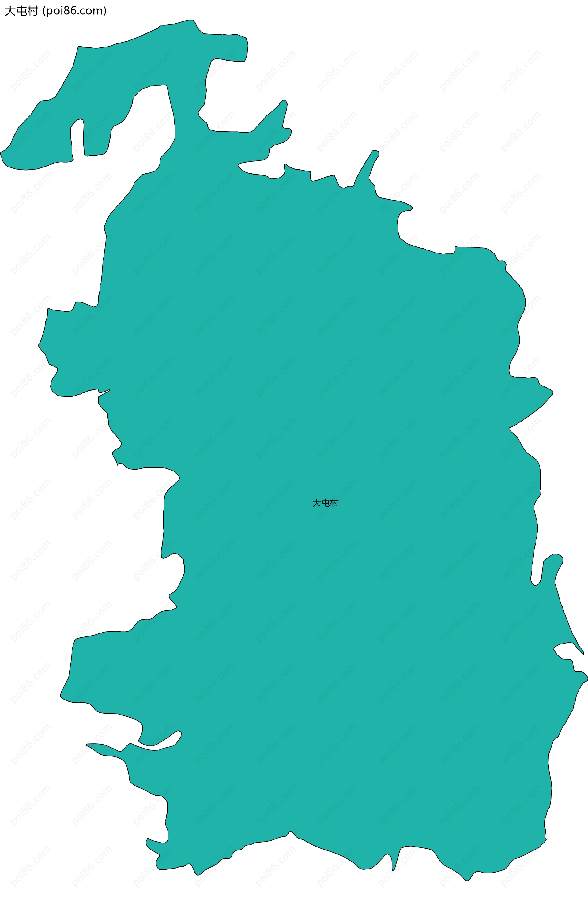 大屯村边界地图