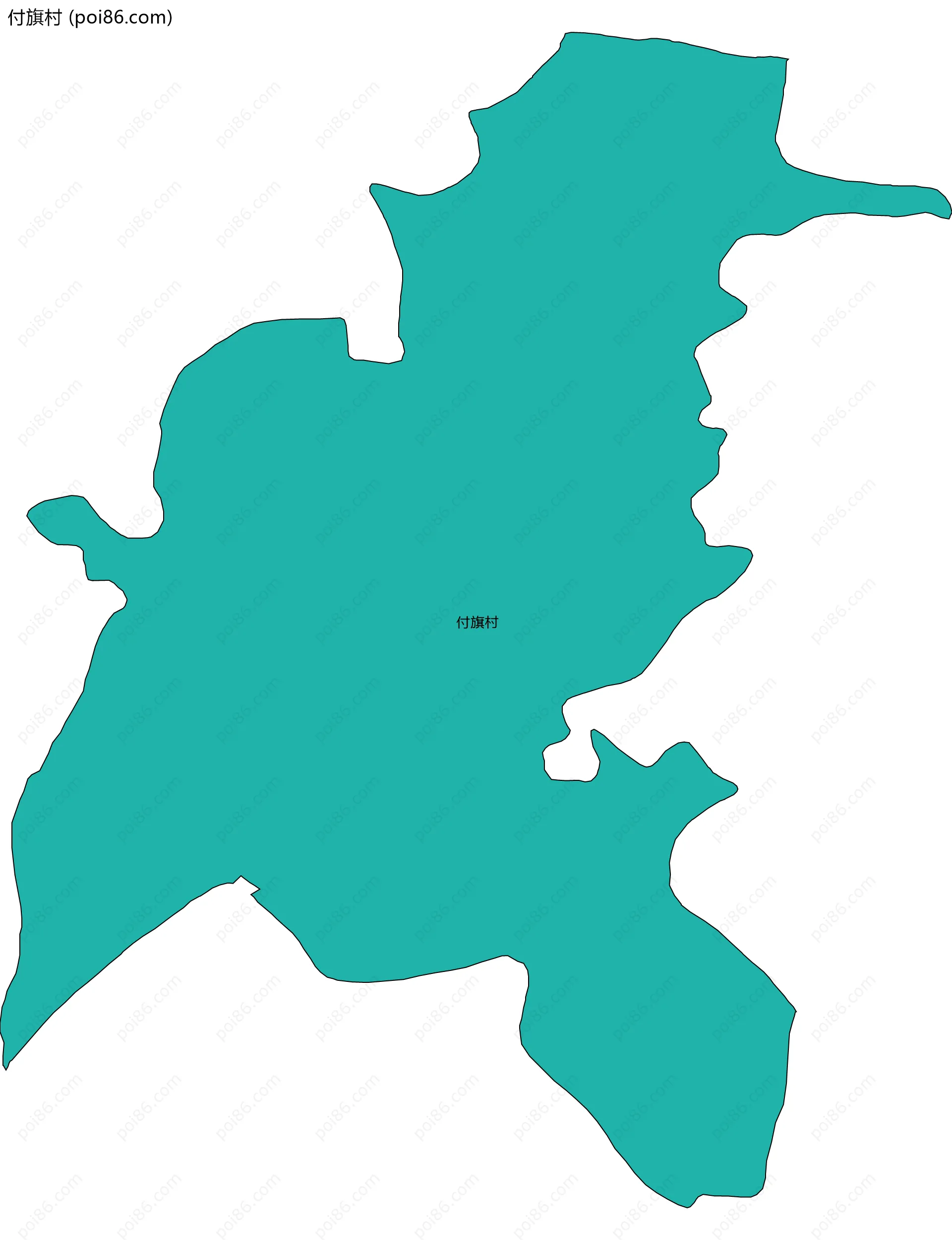 付旗村边界地图
