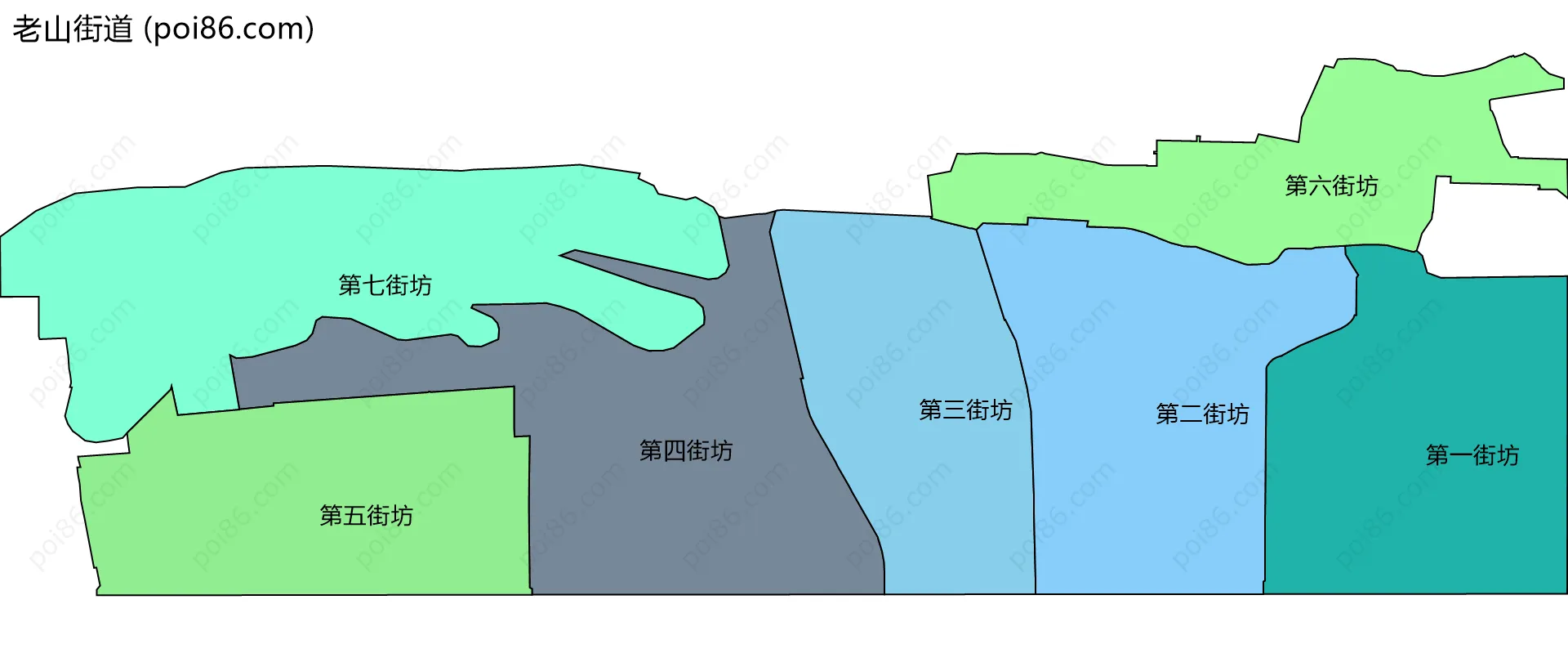 老山街道边界地图(五级行政区划)