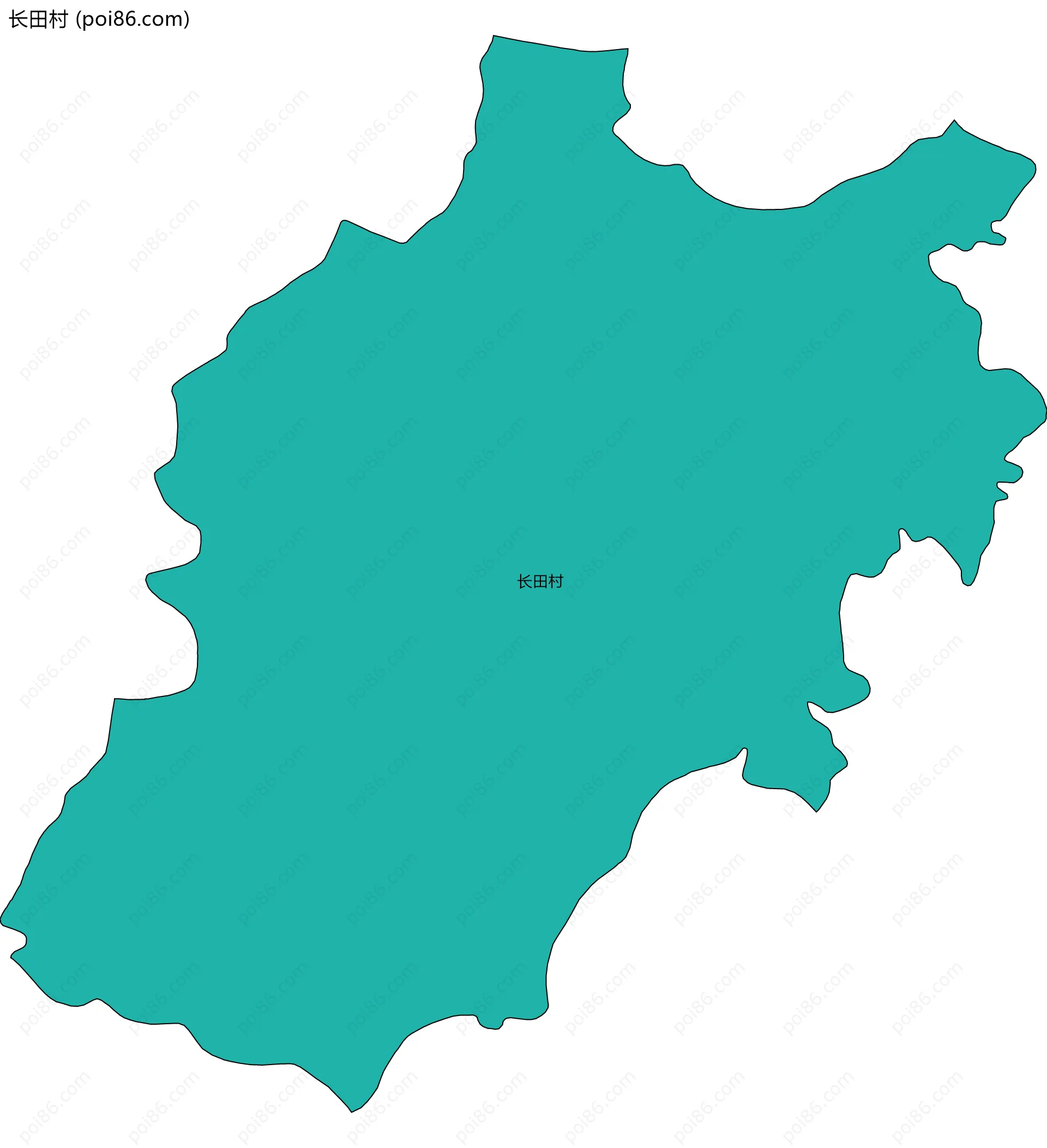 长田村边界地图