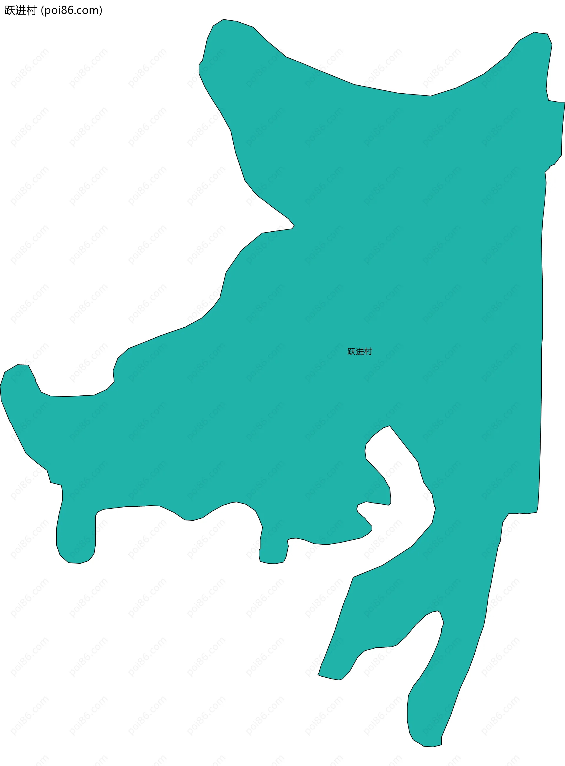 跃进村边界地图