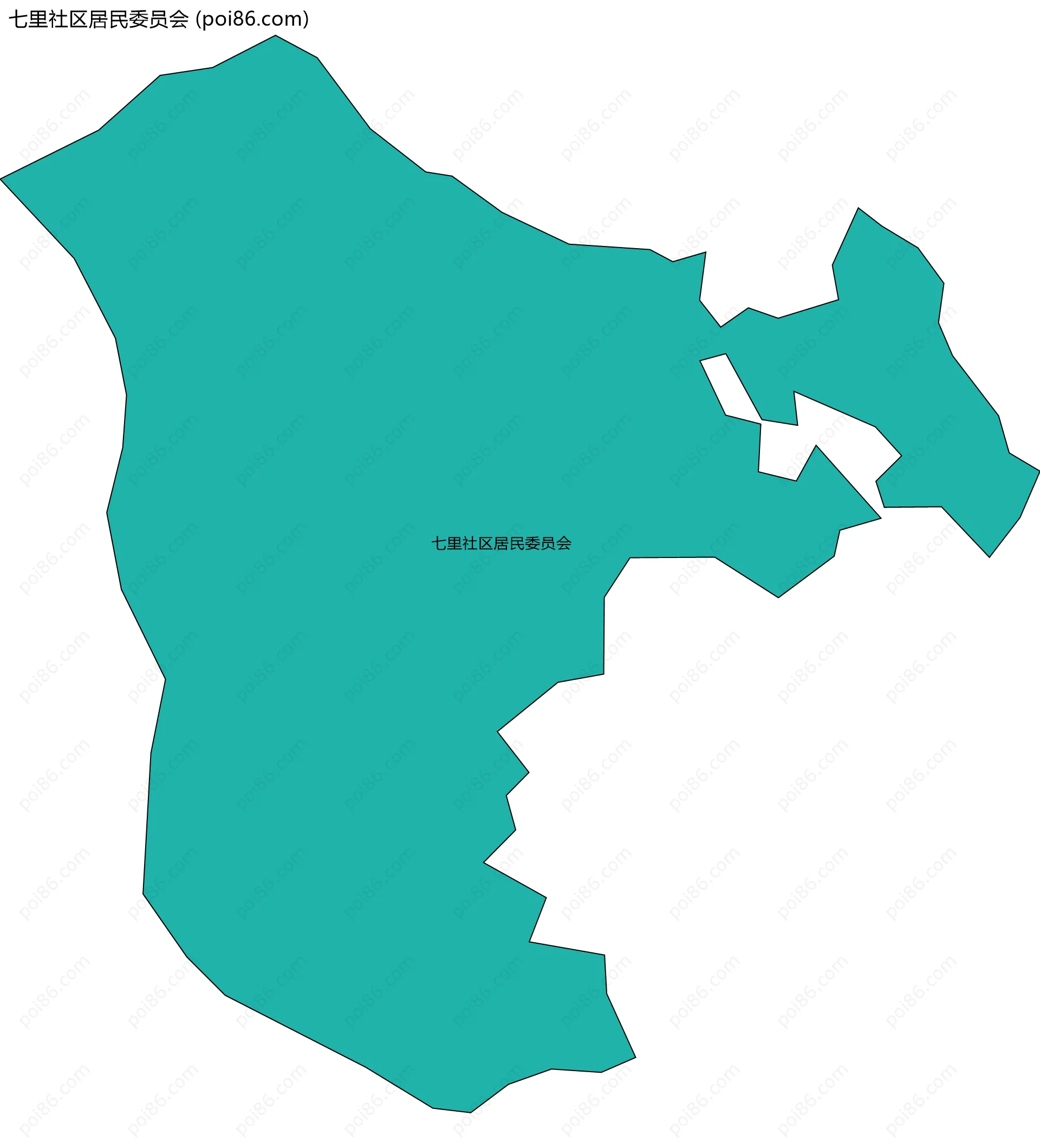 七里社区居民委员会边界地图