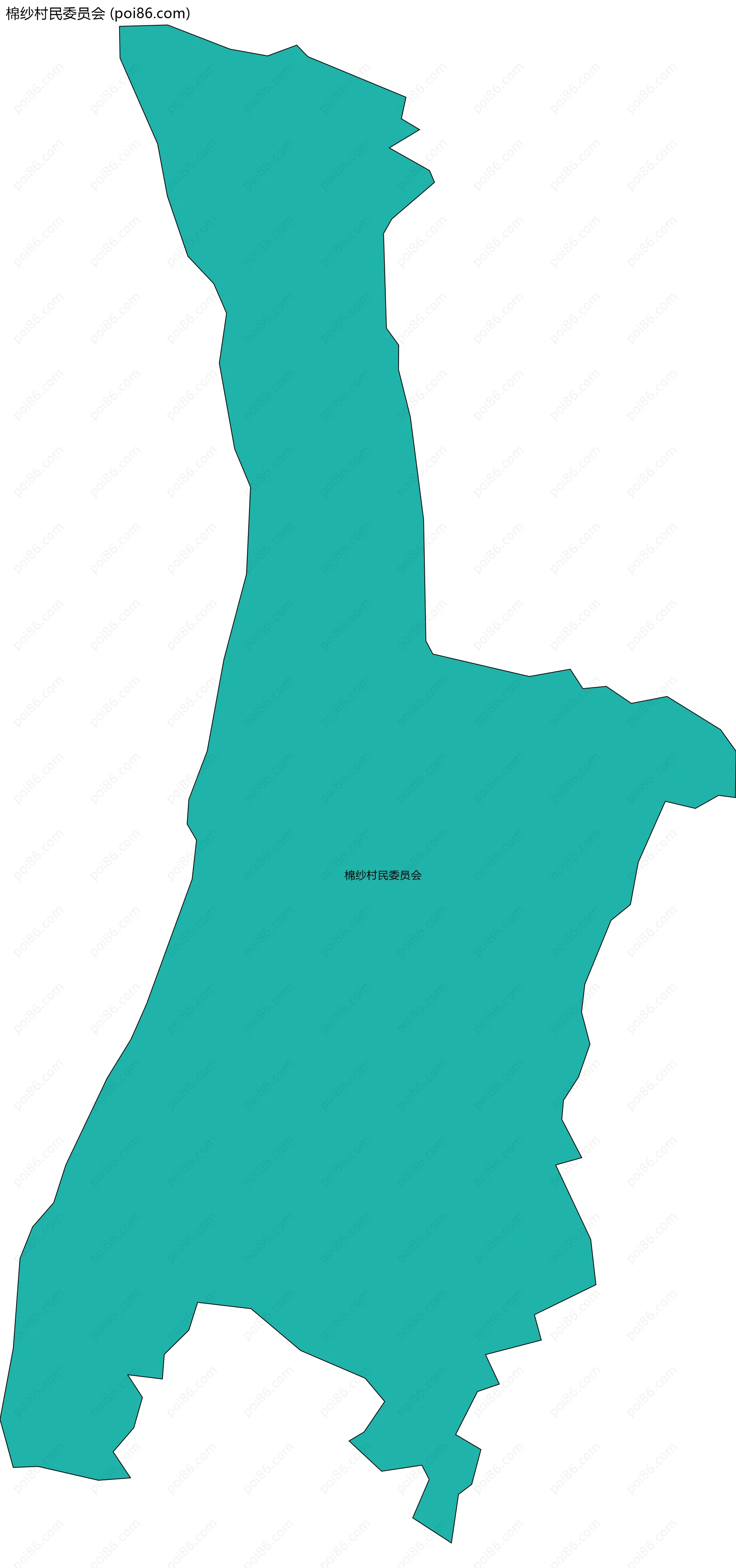 棉纱村民委员会边界地图