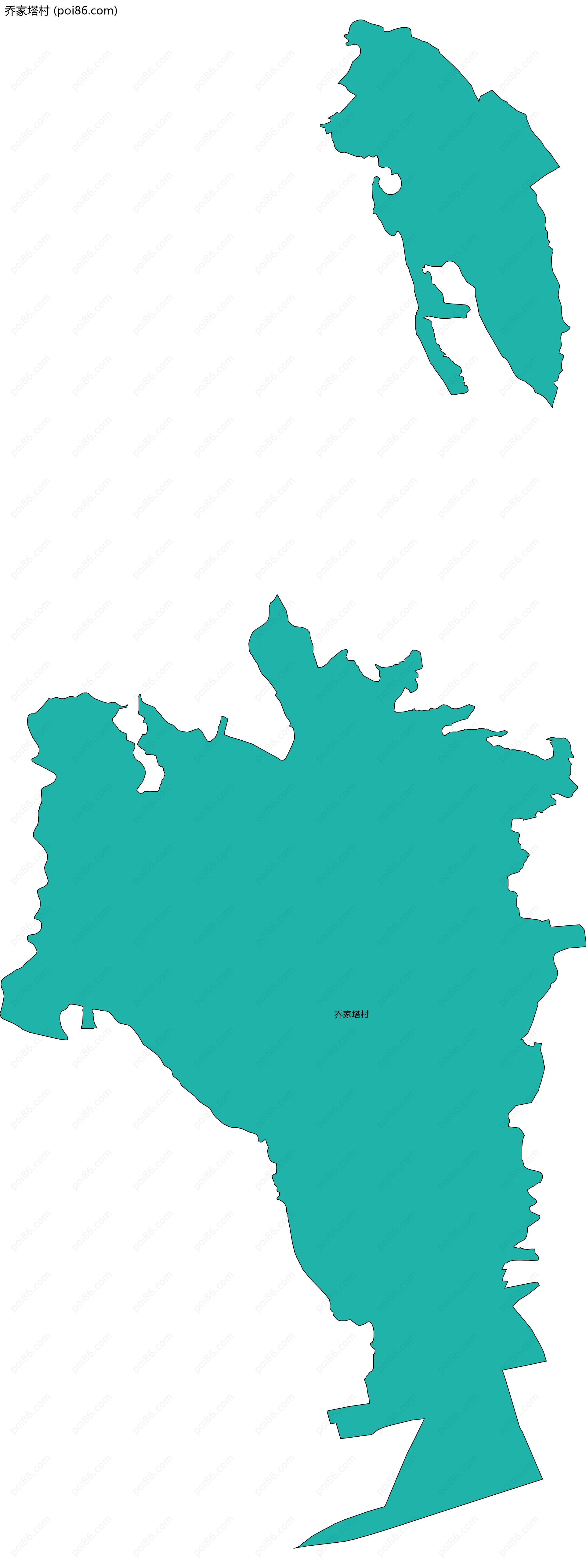 乔家塔村边界地图