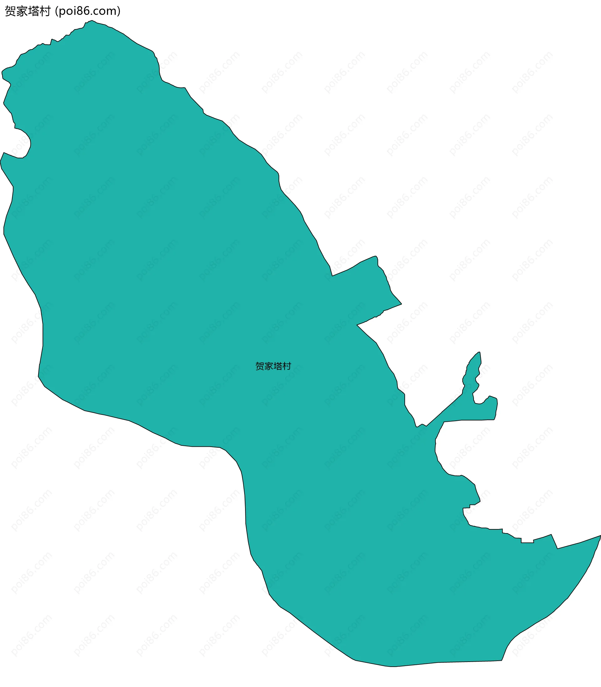 贺家塔村边界地图