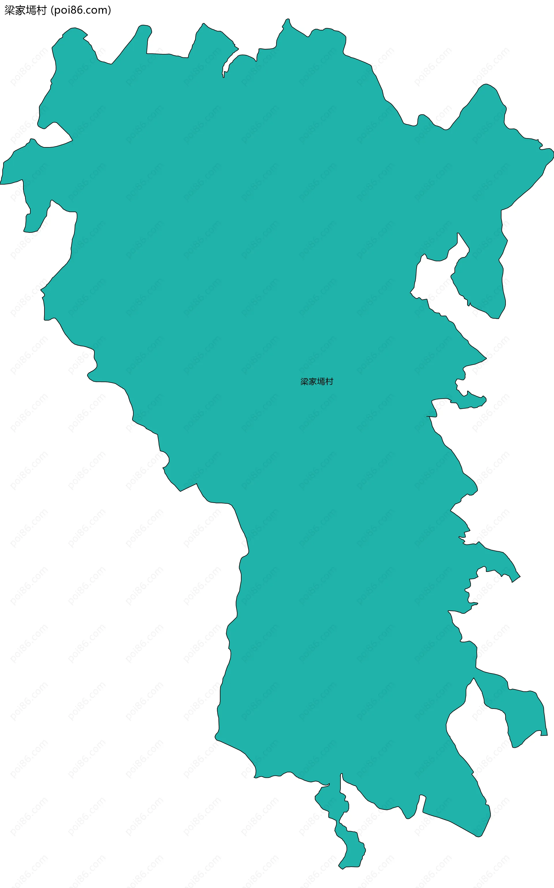 梁家墕村边界地图