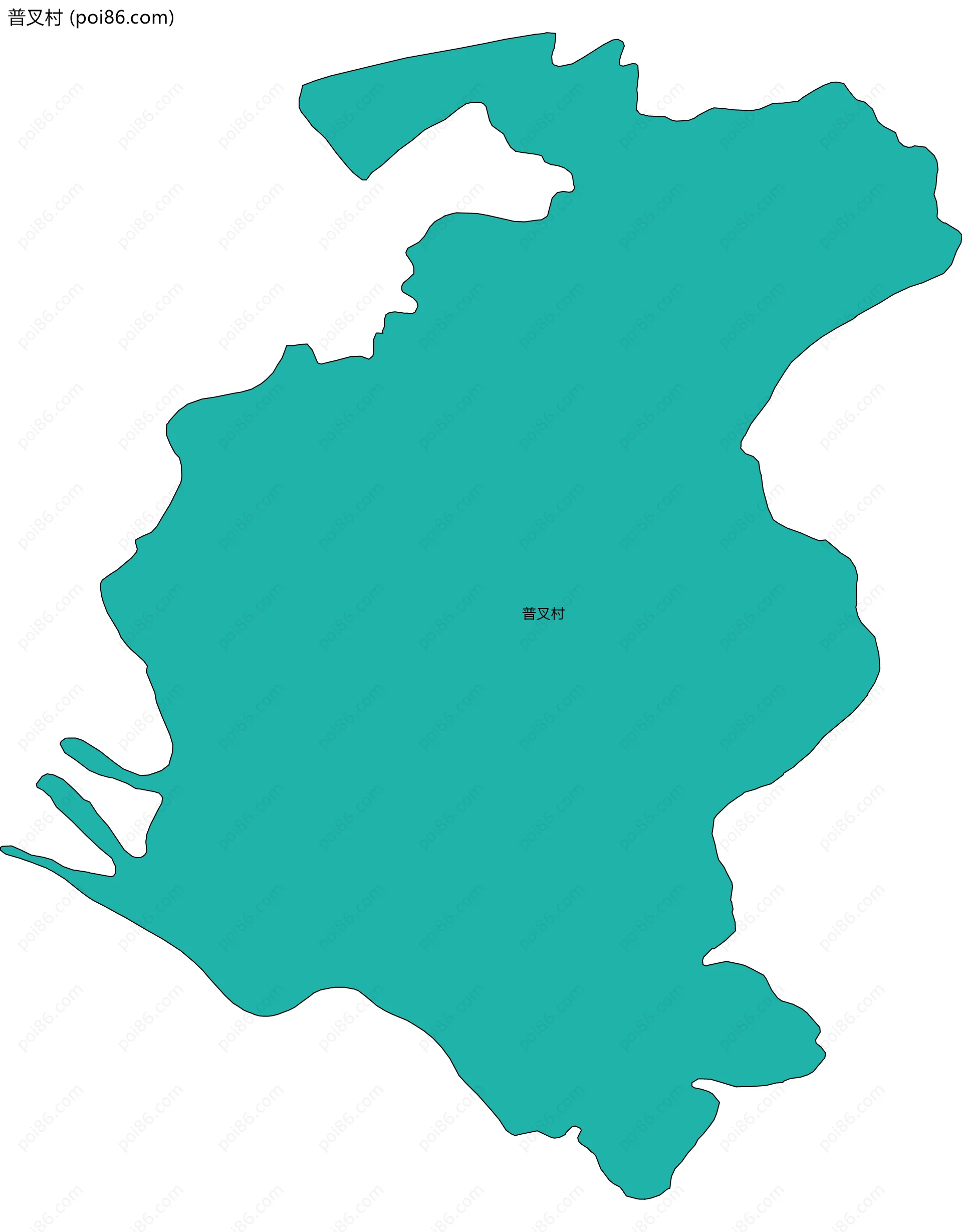 普叉村边界地图