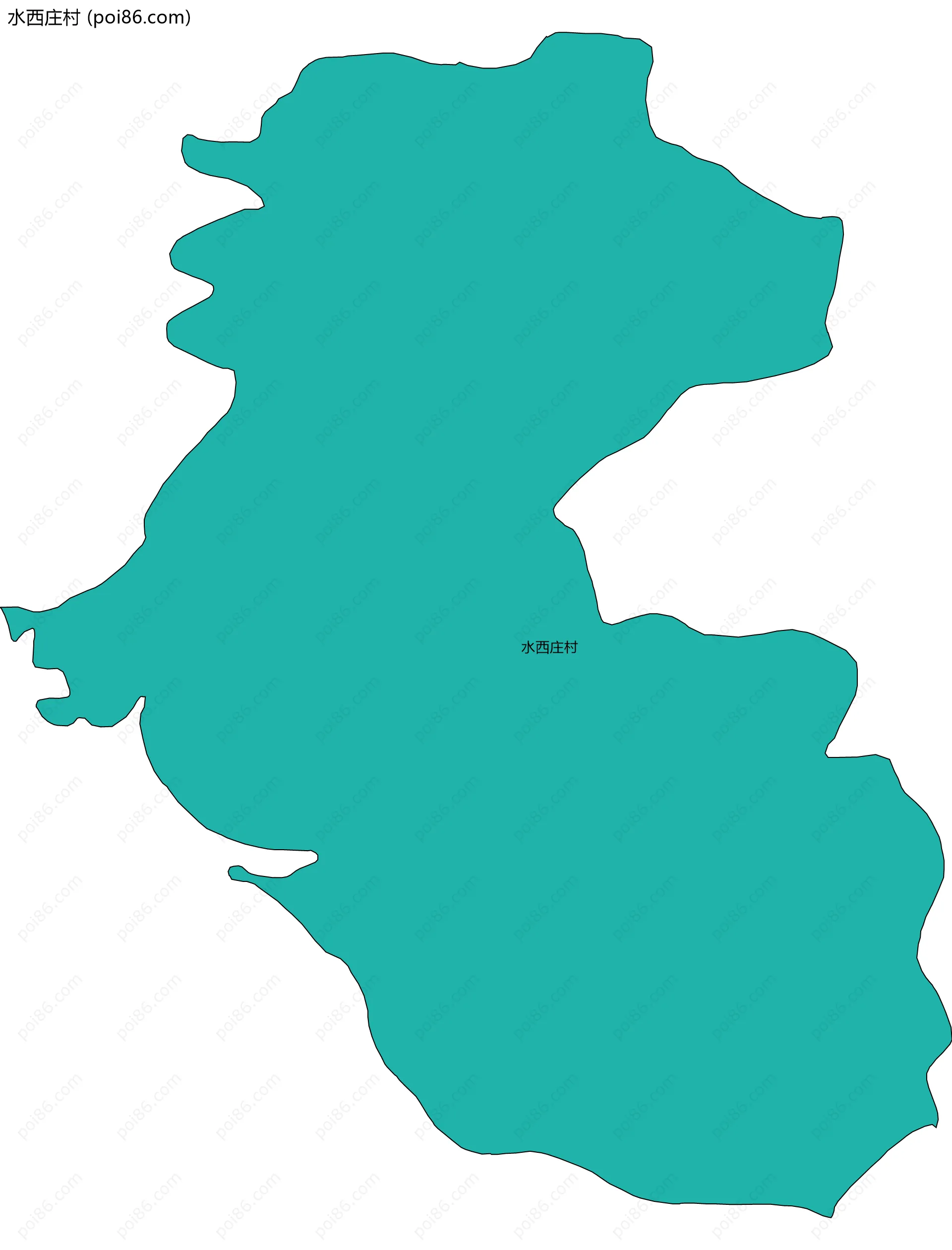 水西庄村边界地图