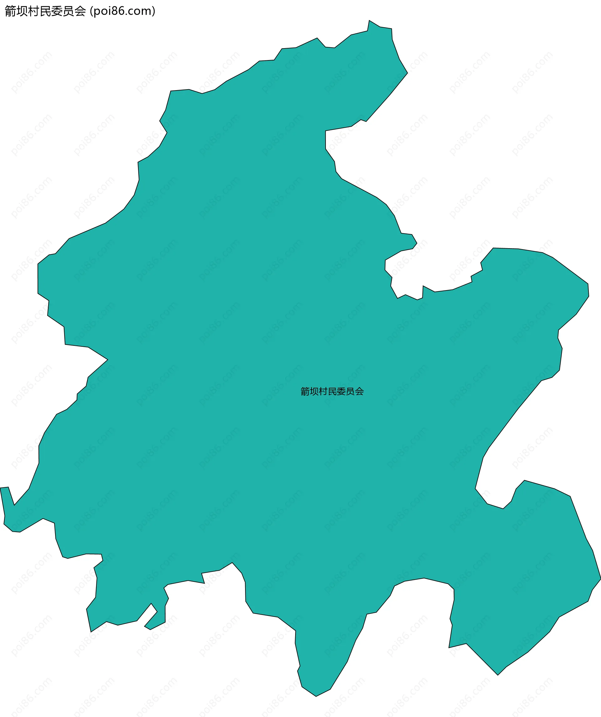 箭坝村民委员会边界地图