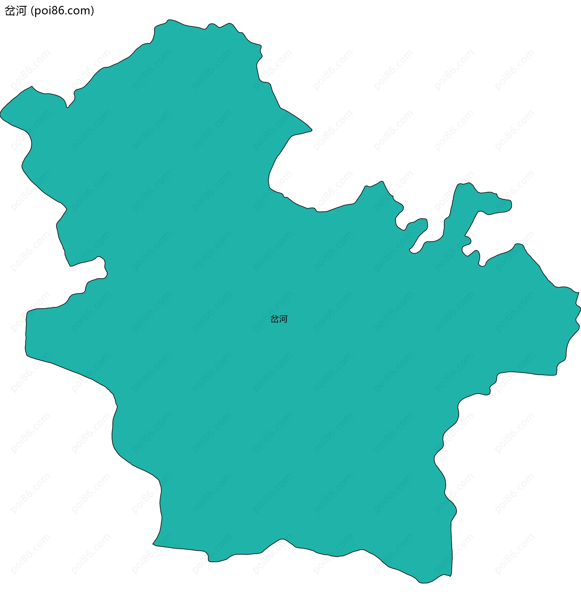岔河边界地图