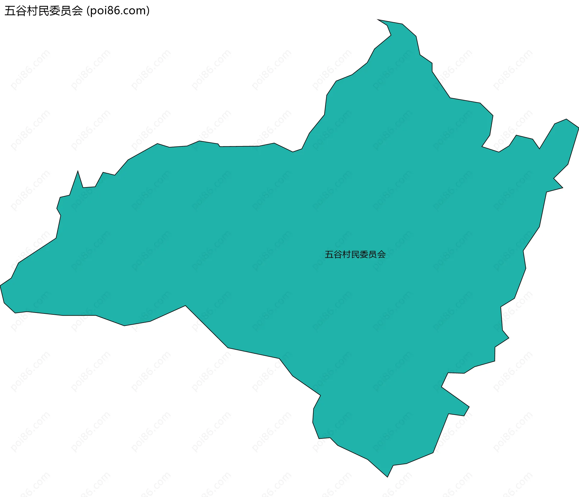 五谷村民委员会边界地图