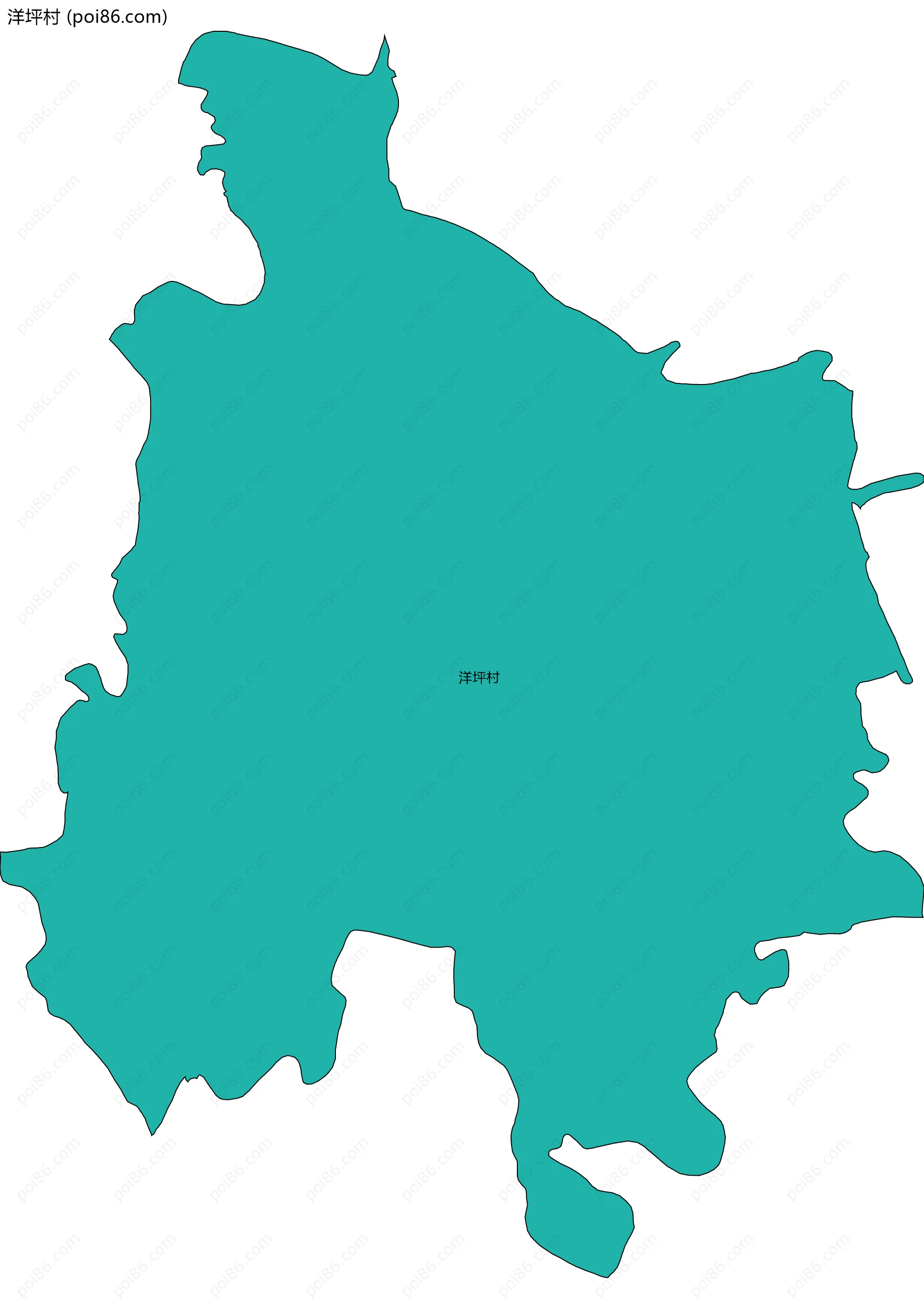 洋坪村边界地图