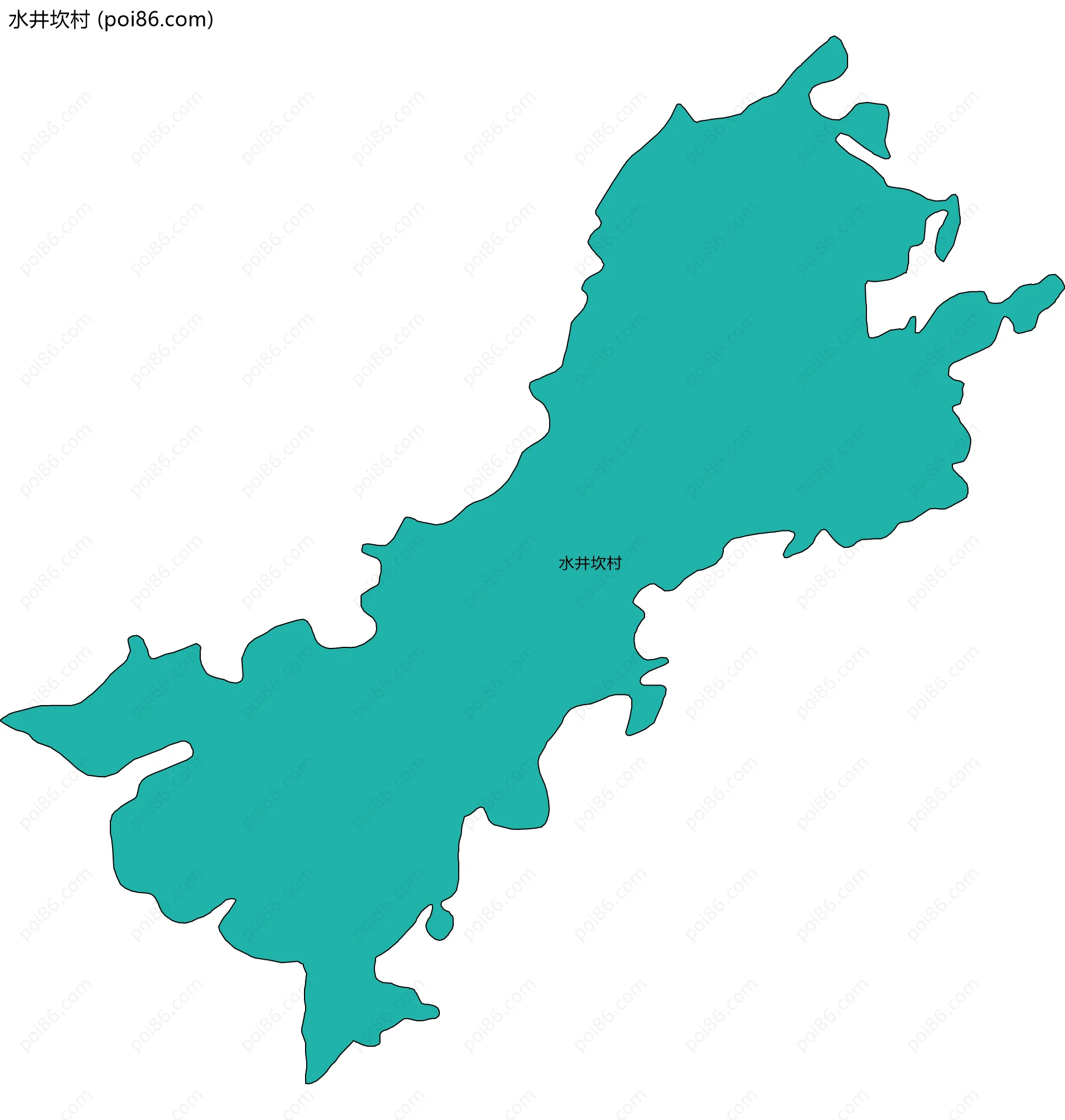 水井坎村边界地图