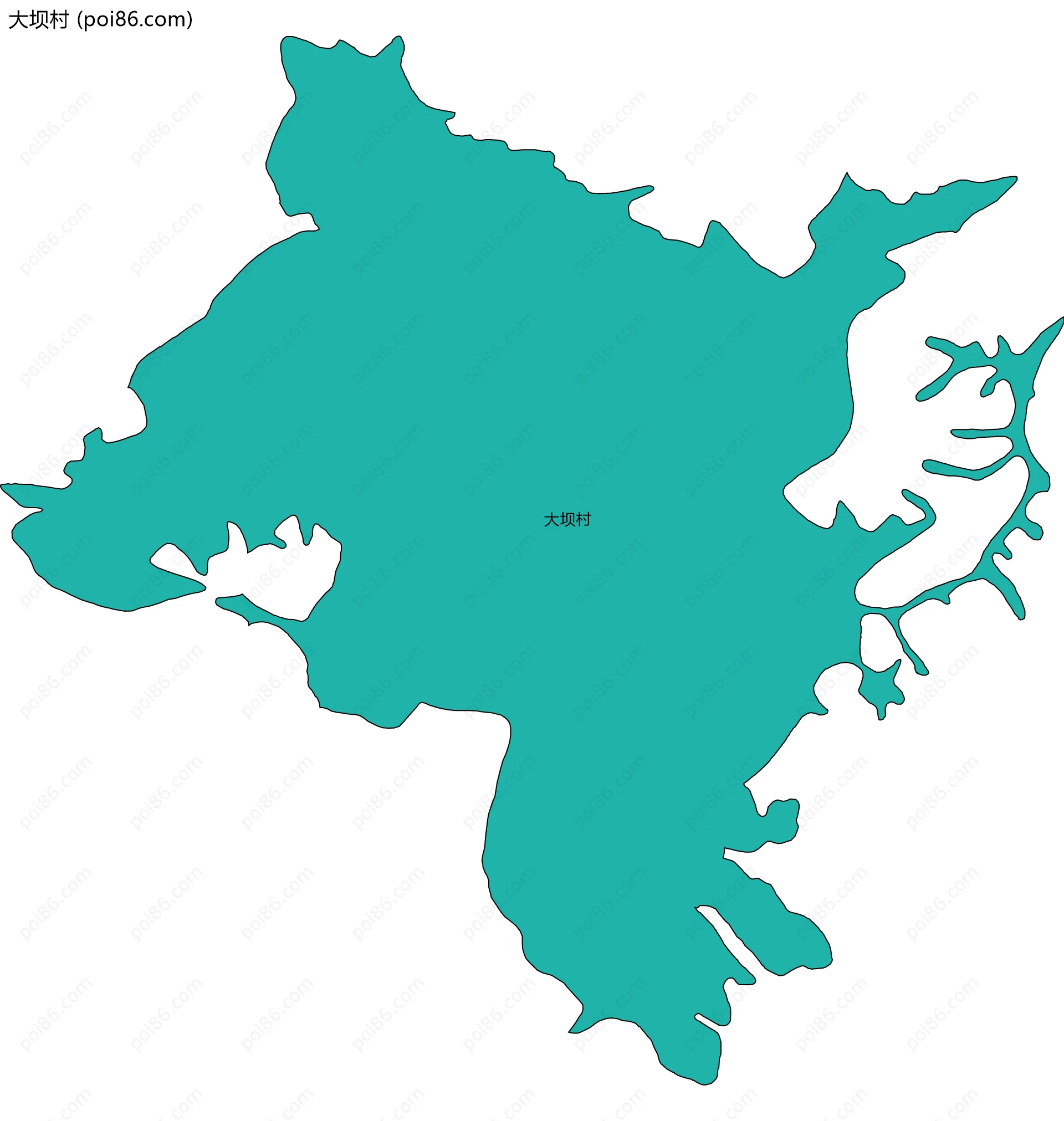 大坝村边界地图