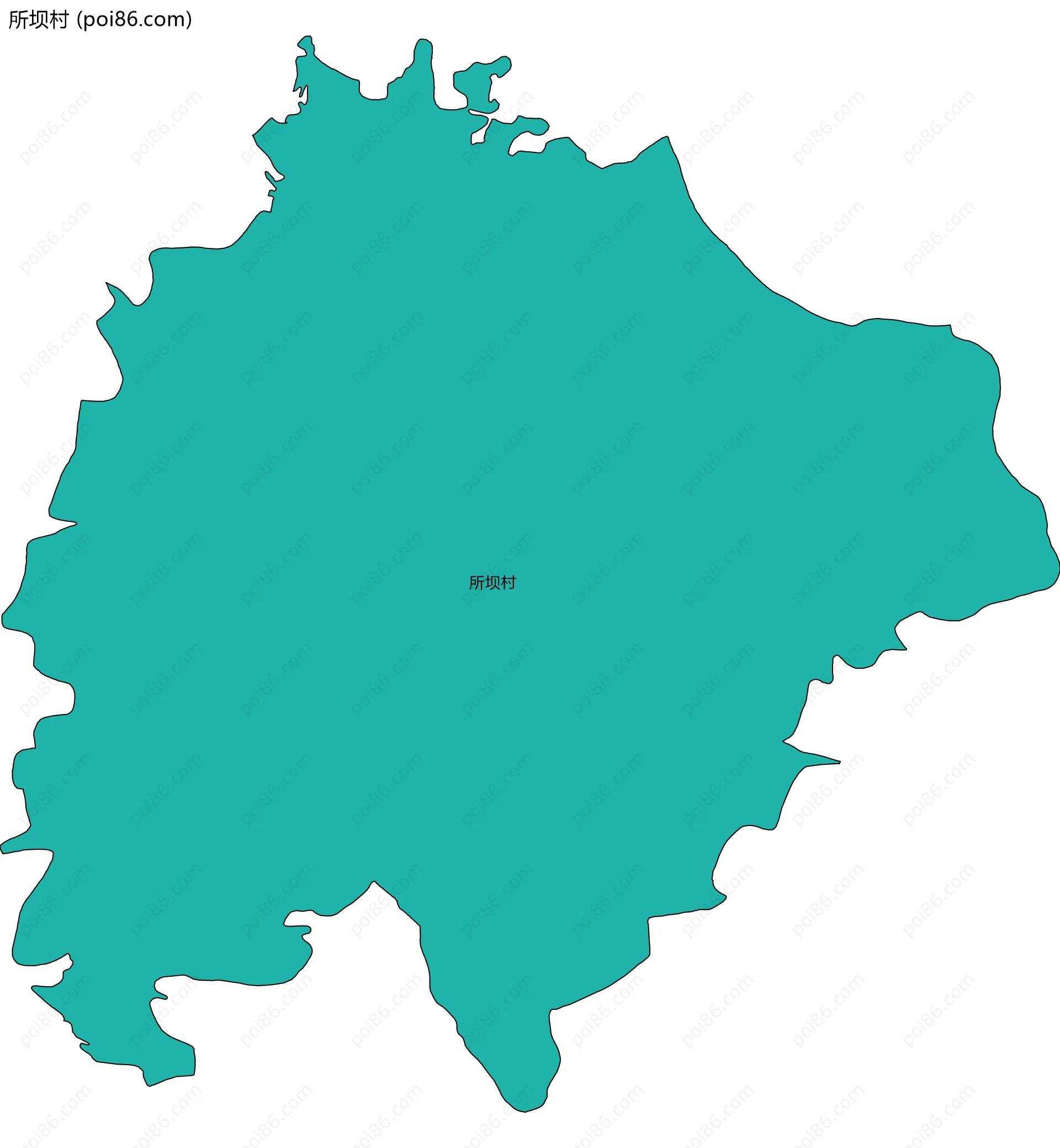 所坝村边界地图