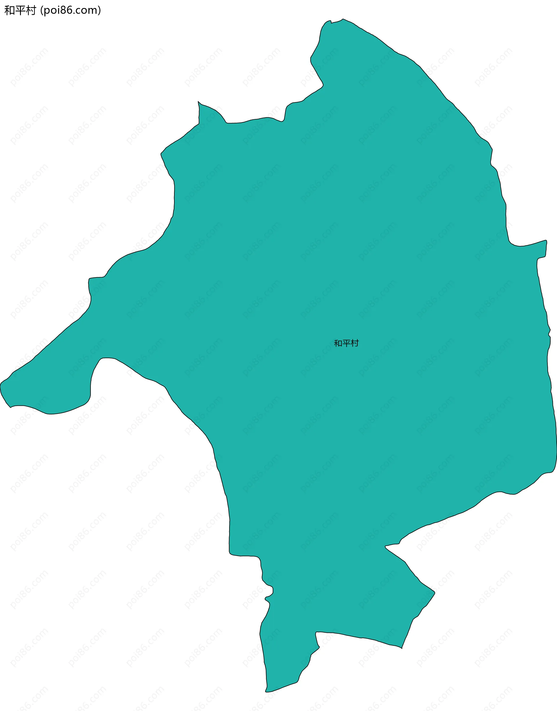 和平村边界地图