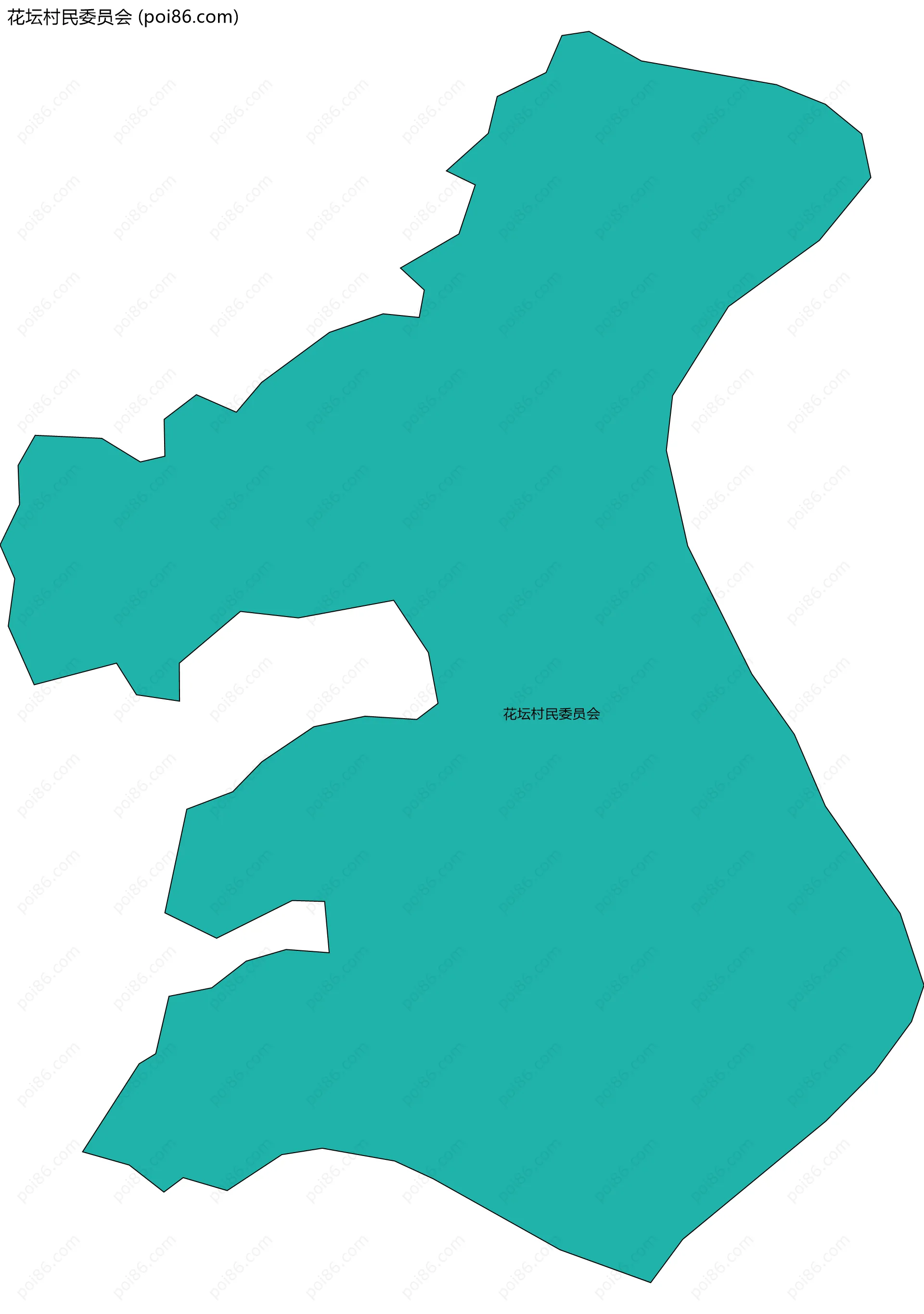 花坛村民委员会边界地图