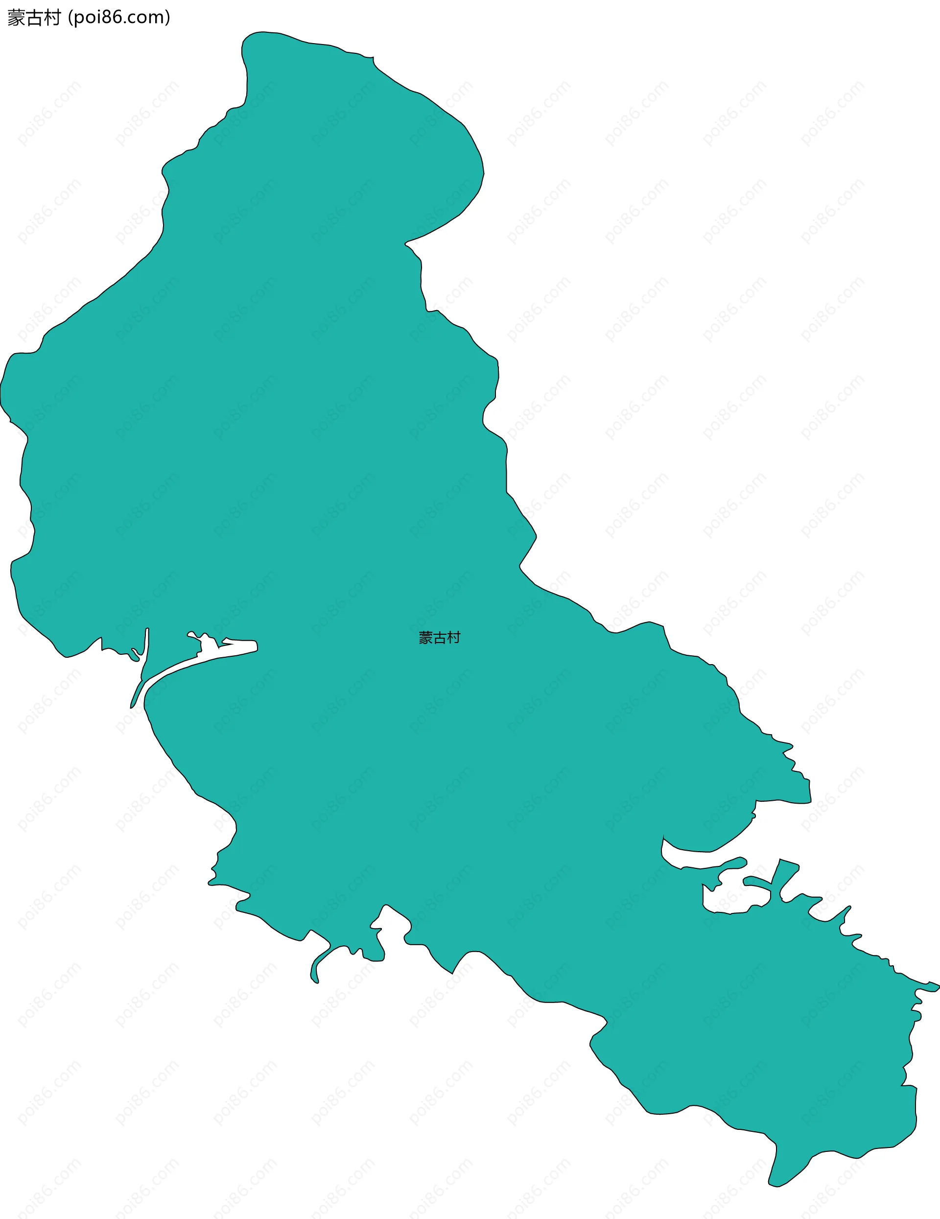 蒙古村边界地图