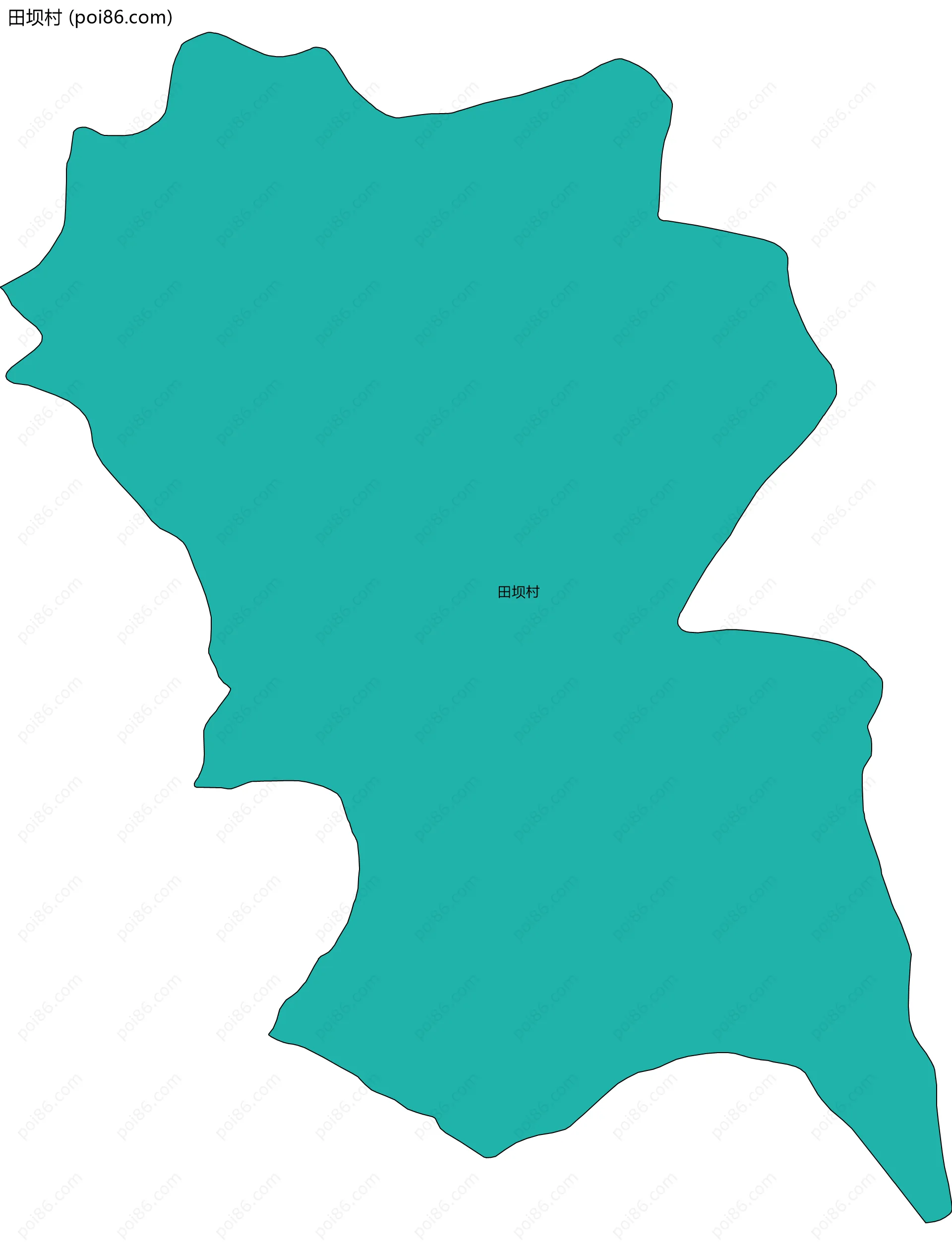 田坝村边界地图