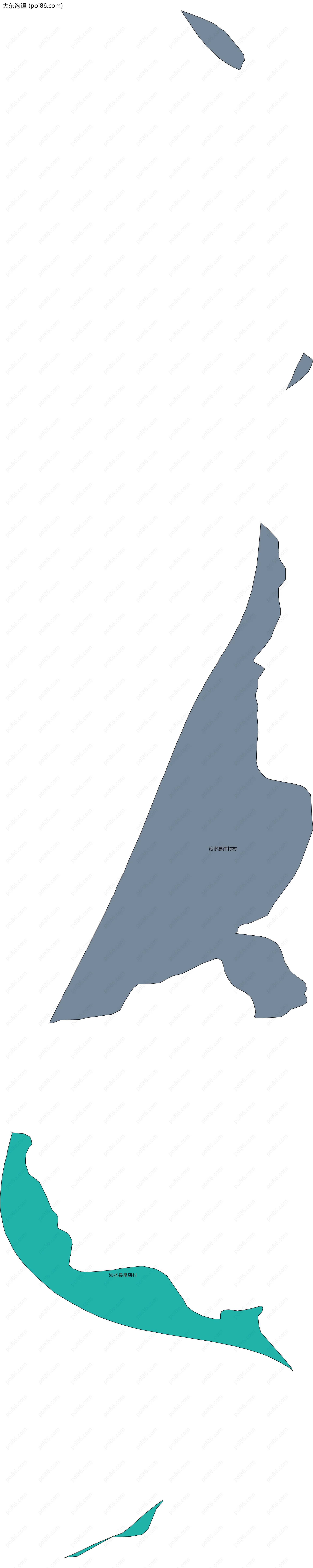 大东沟镇边界地图(五级行政区划)