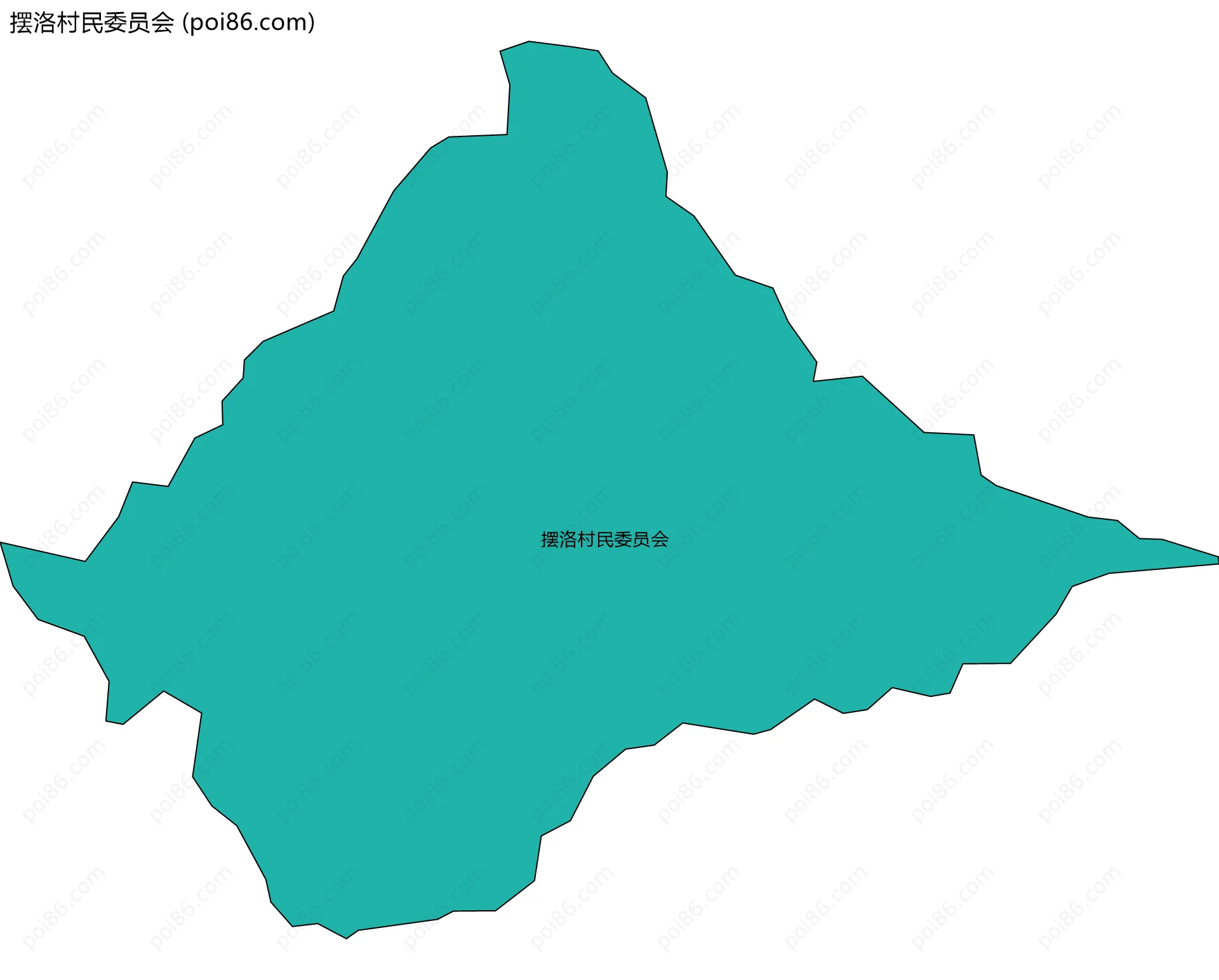 摆洛村民委员会边界地图