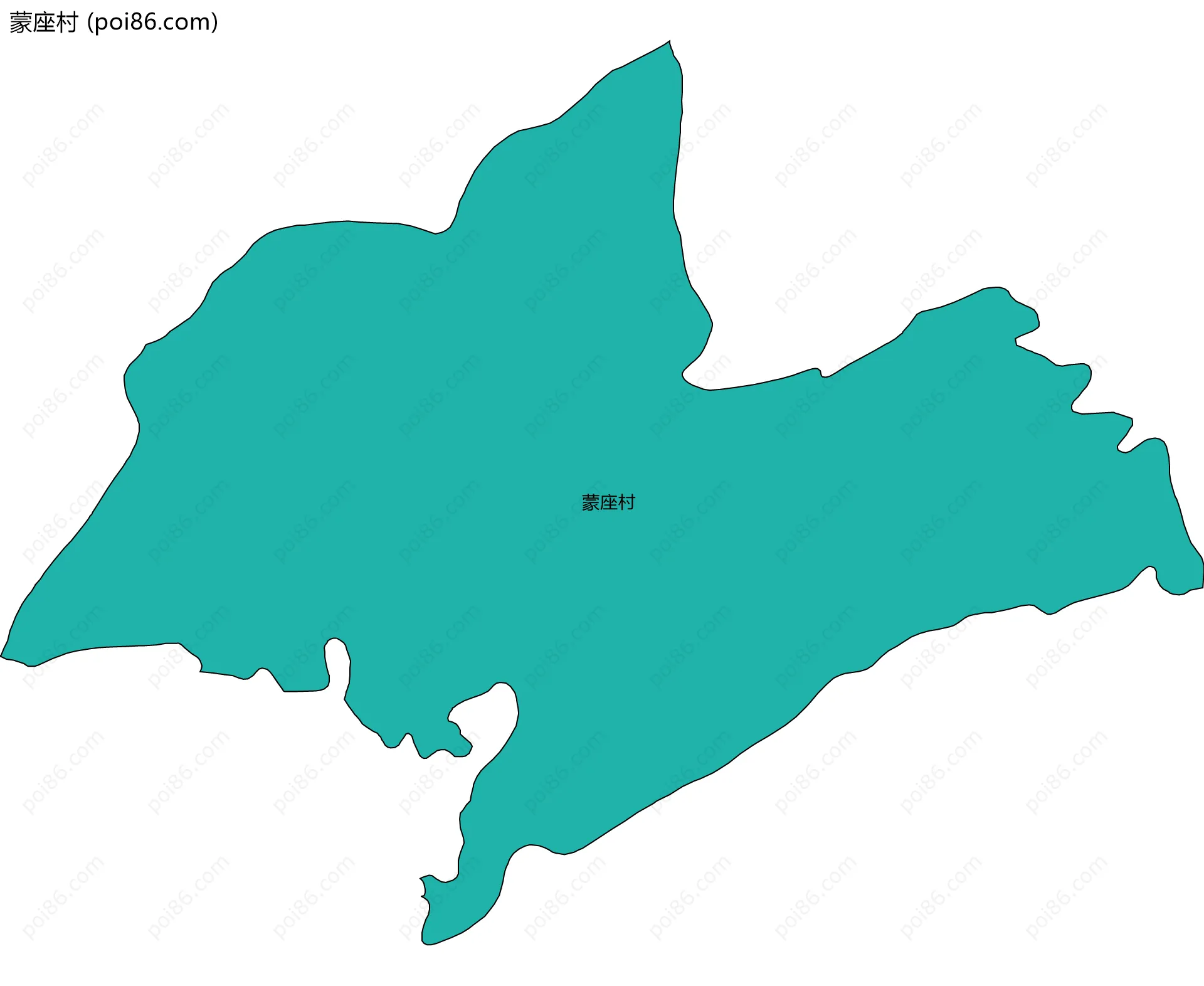 蒙座村边界地图