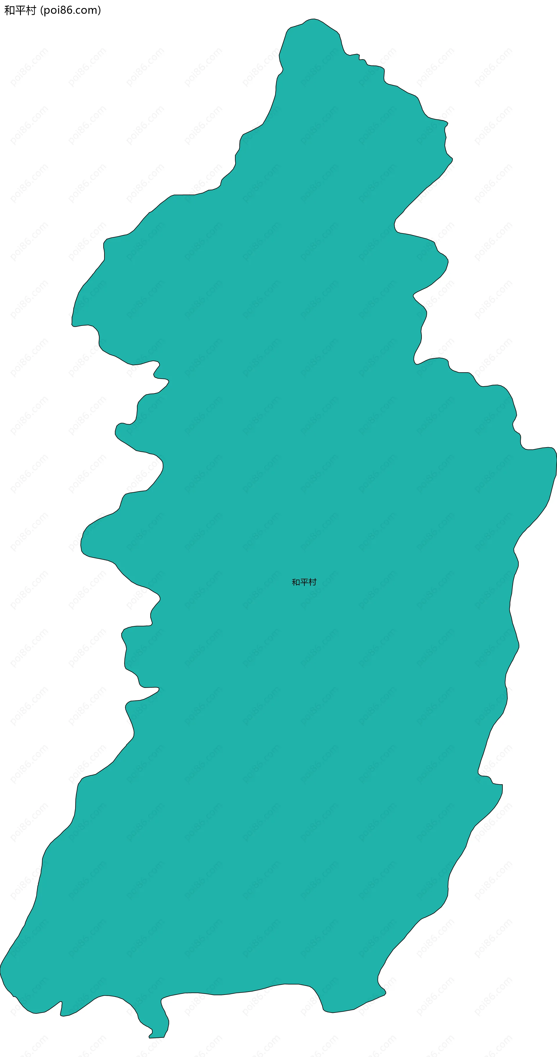 和平村边界地图