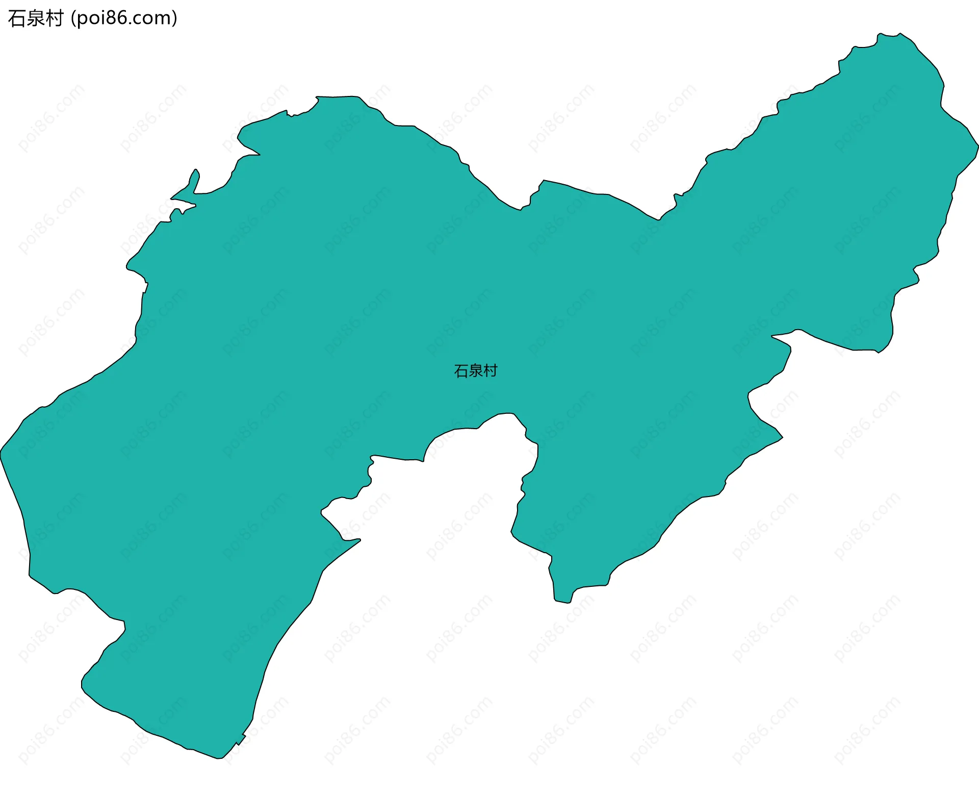 石泉村边界地图