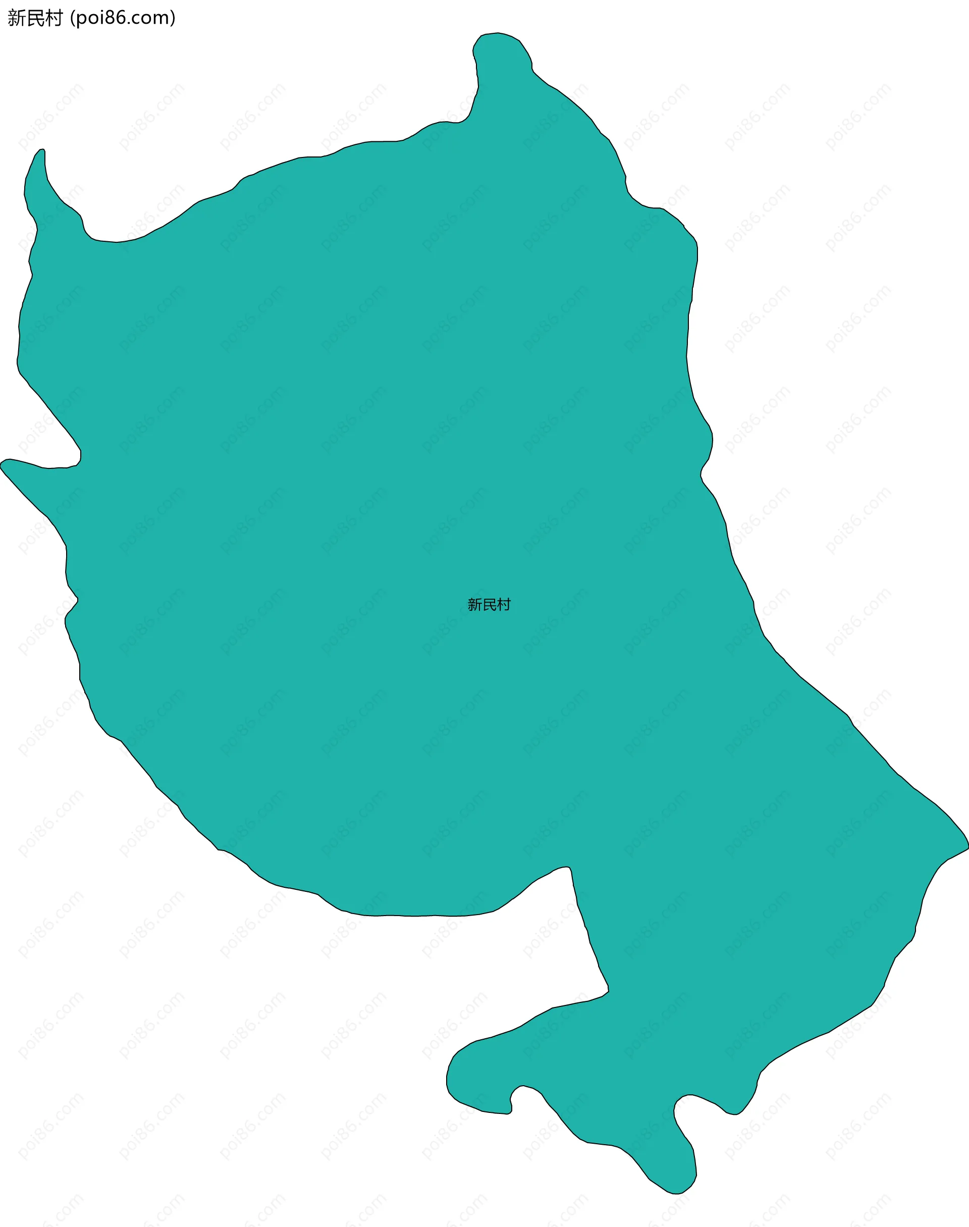 新民村边界地图