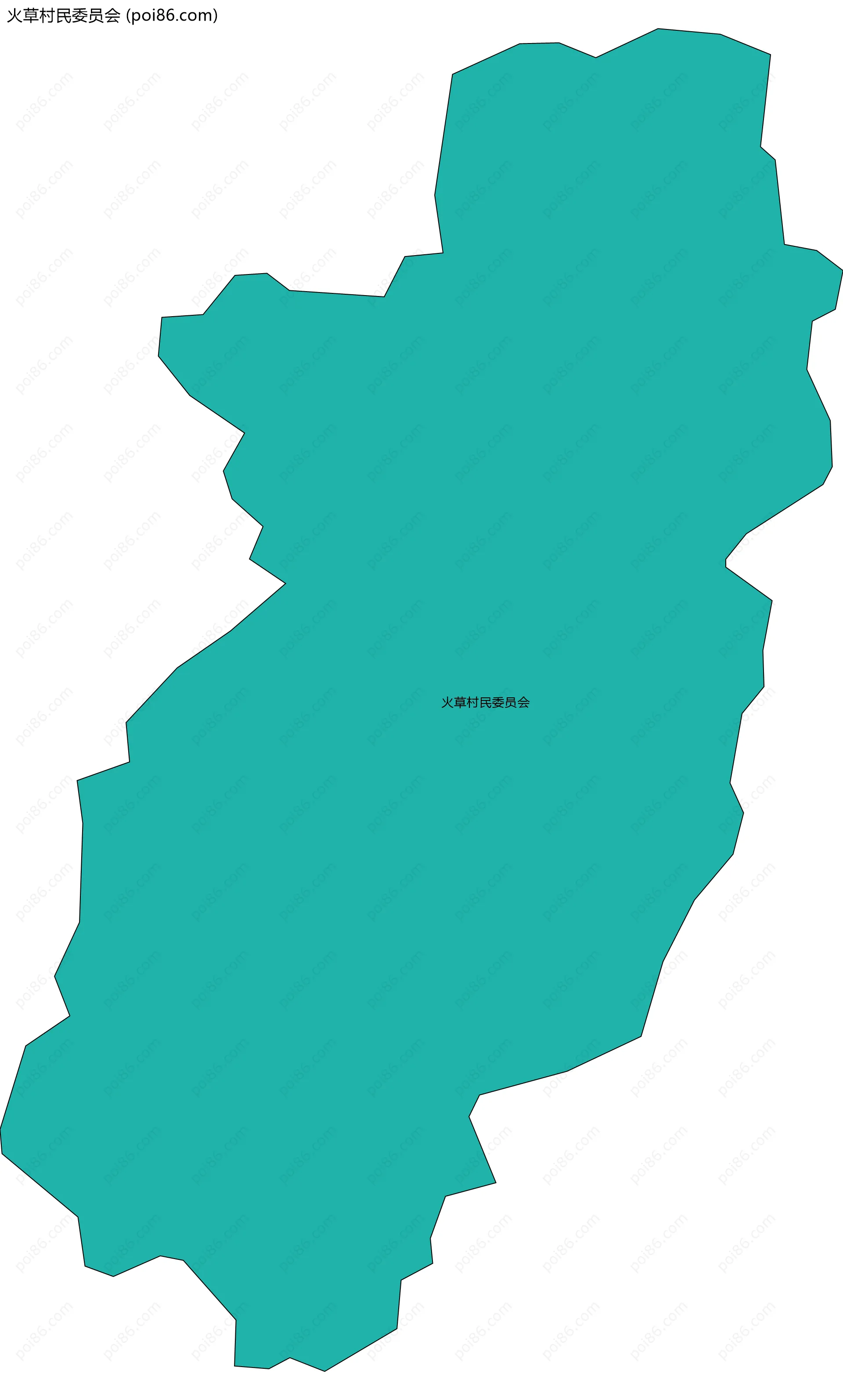 火草村民委员会边界地图