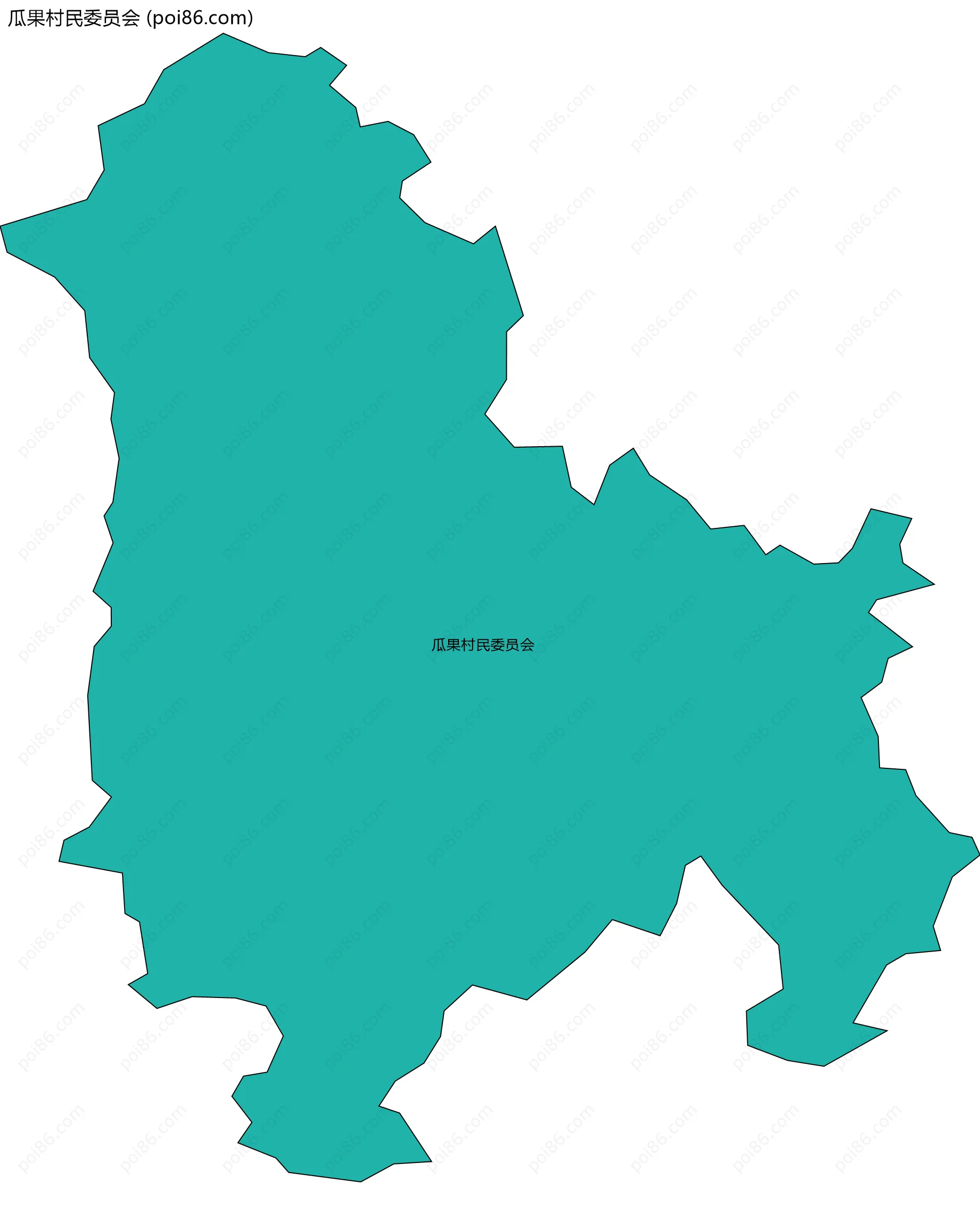 瓜果村民委员会边界地图