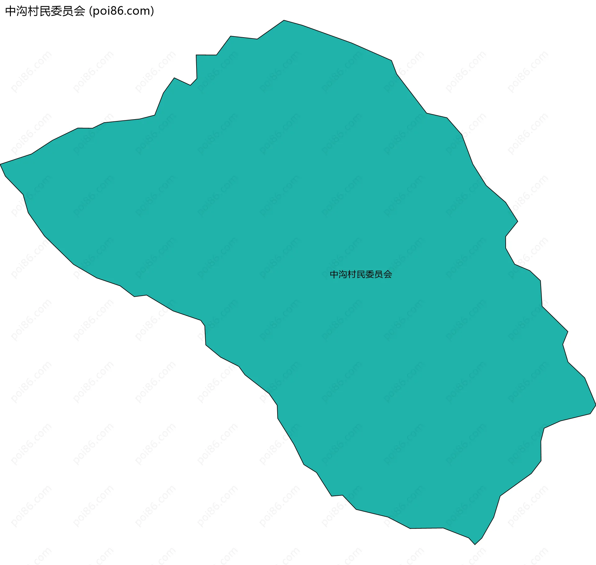 中沟村民委员会边界地图