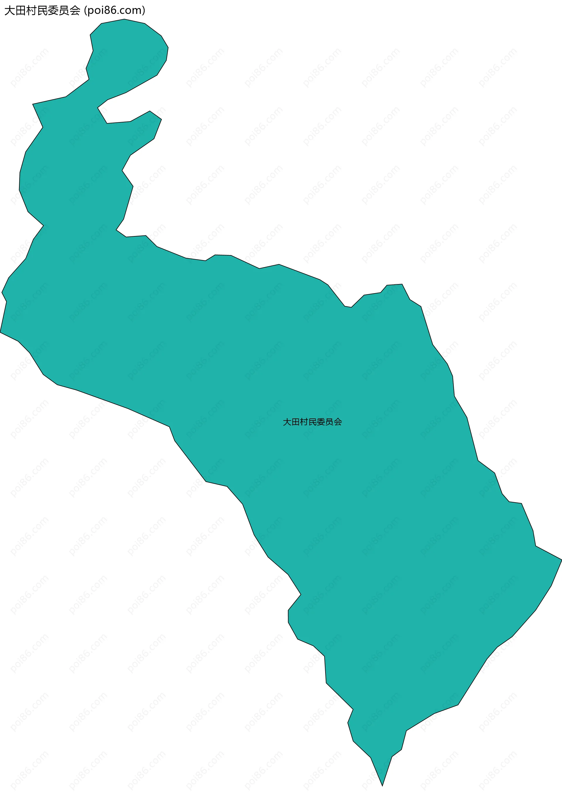 大田村民委员会边界地图