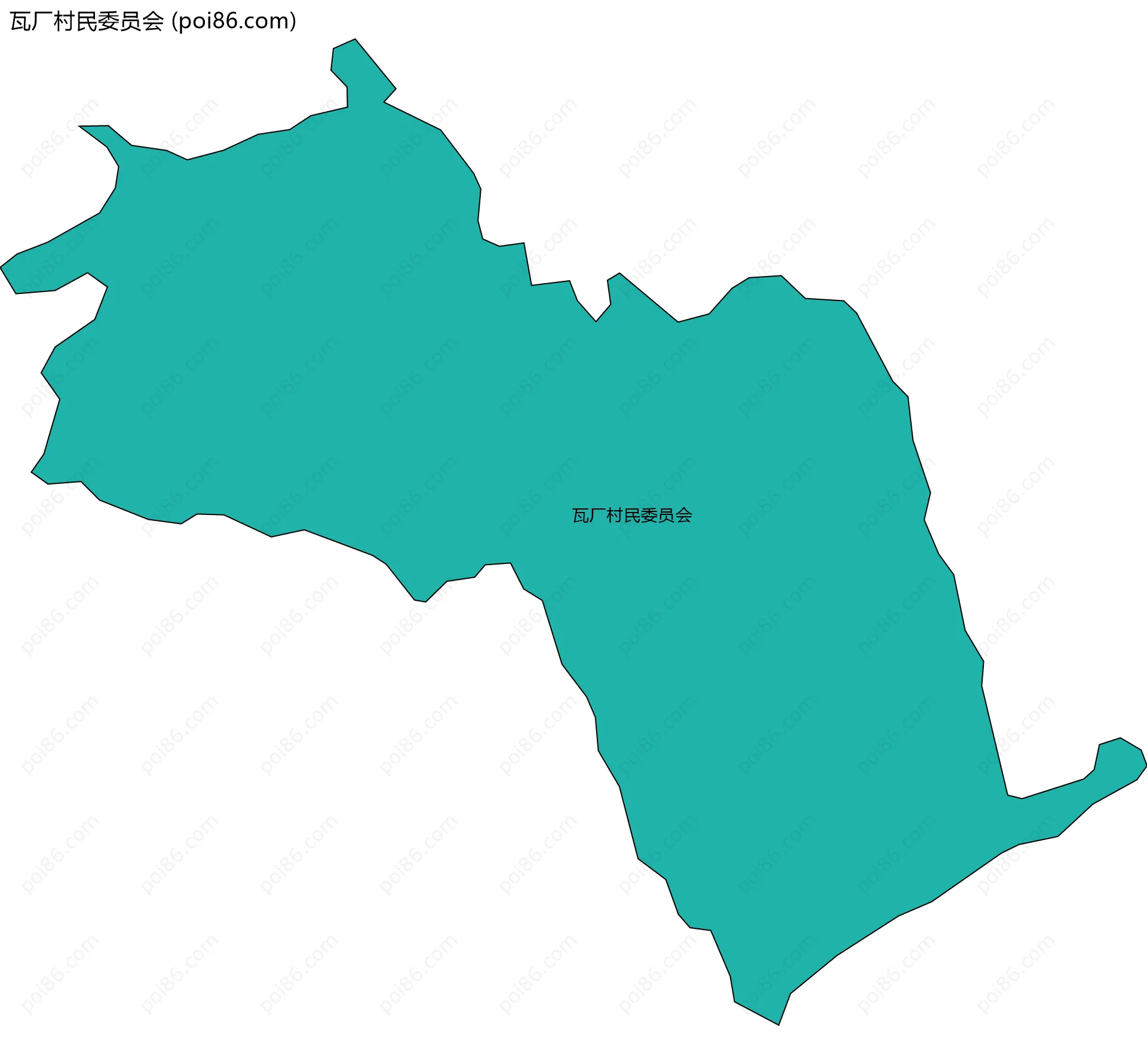 瓦厂村民委员会边界地图