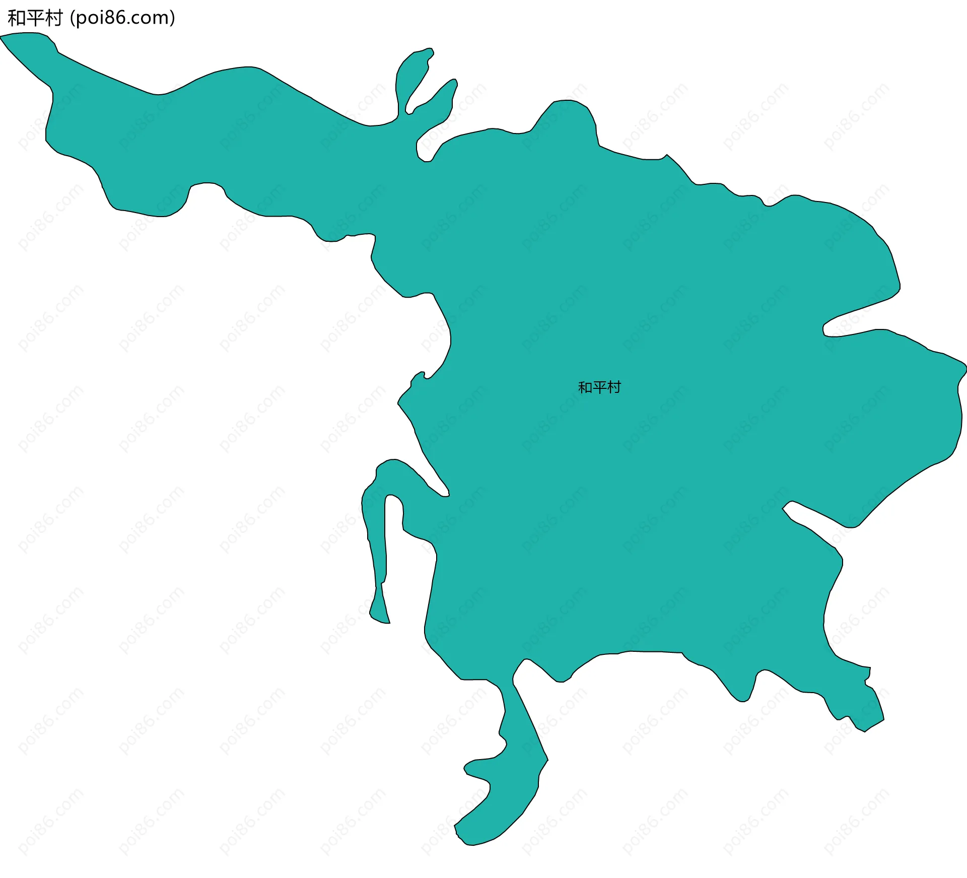 和平村边界地图