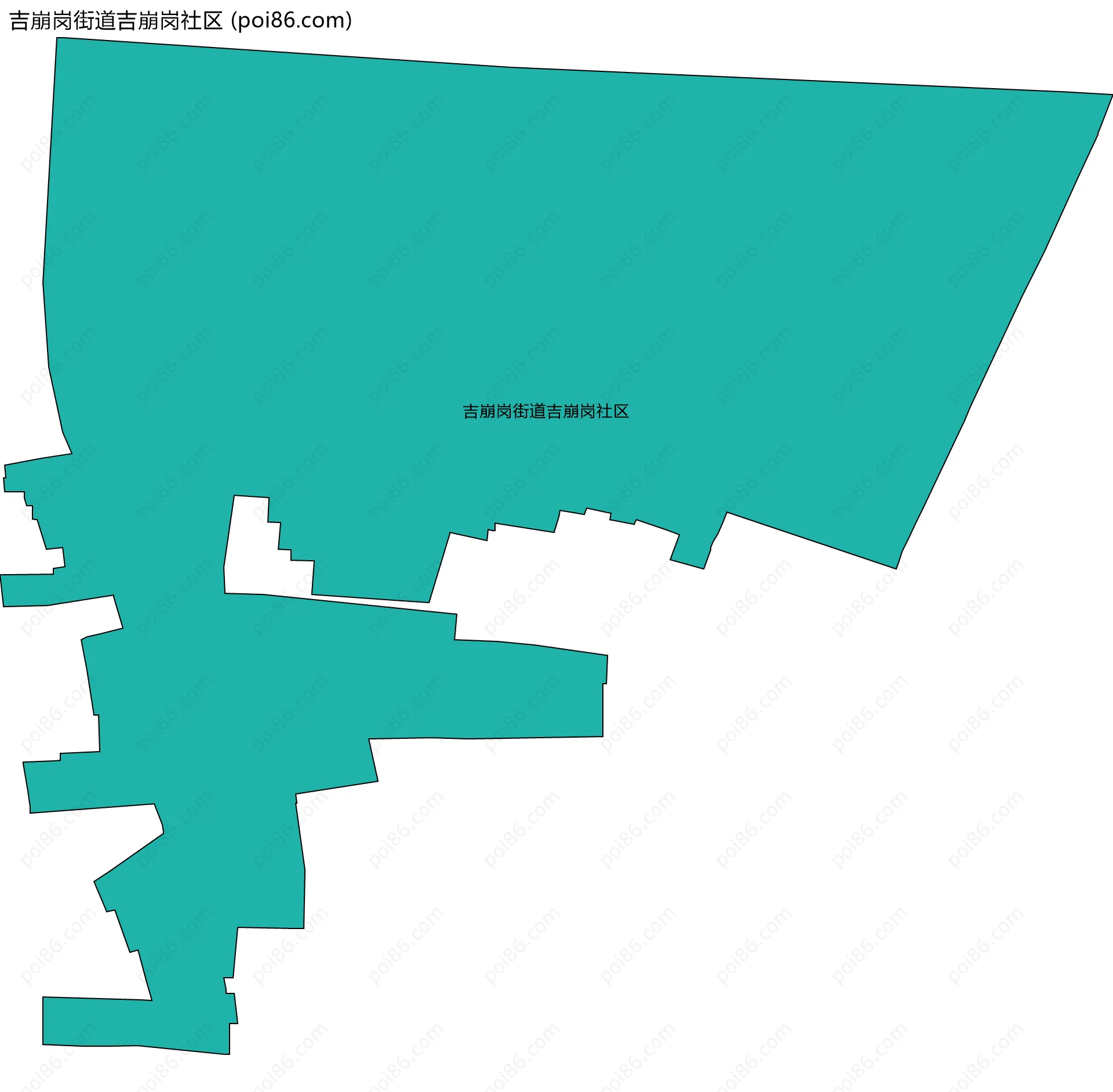 吉崩岗街道吉崩岗社区边界地图