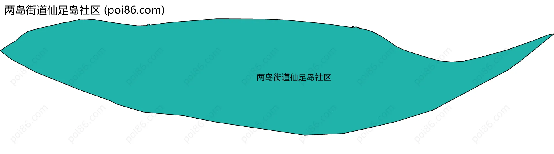 两岛街道仙足岛社区边界地图