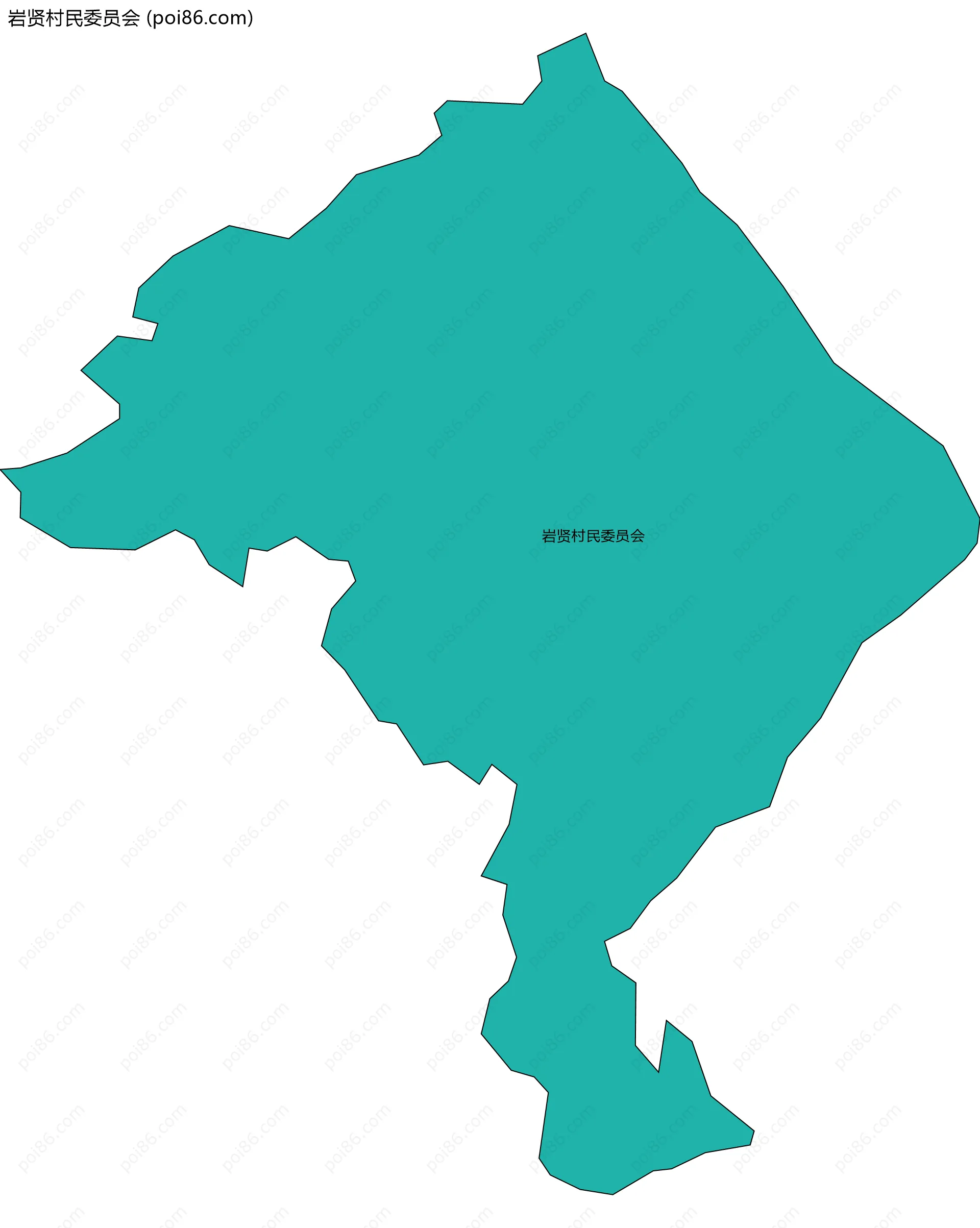 岩贤村民委员会边界地图