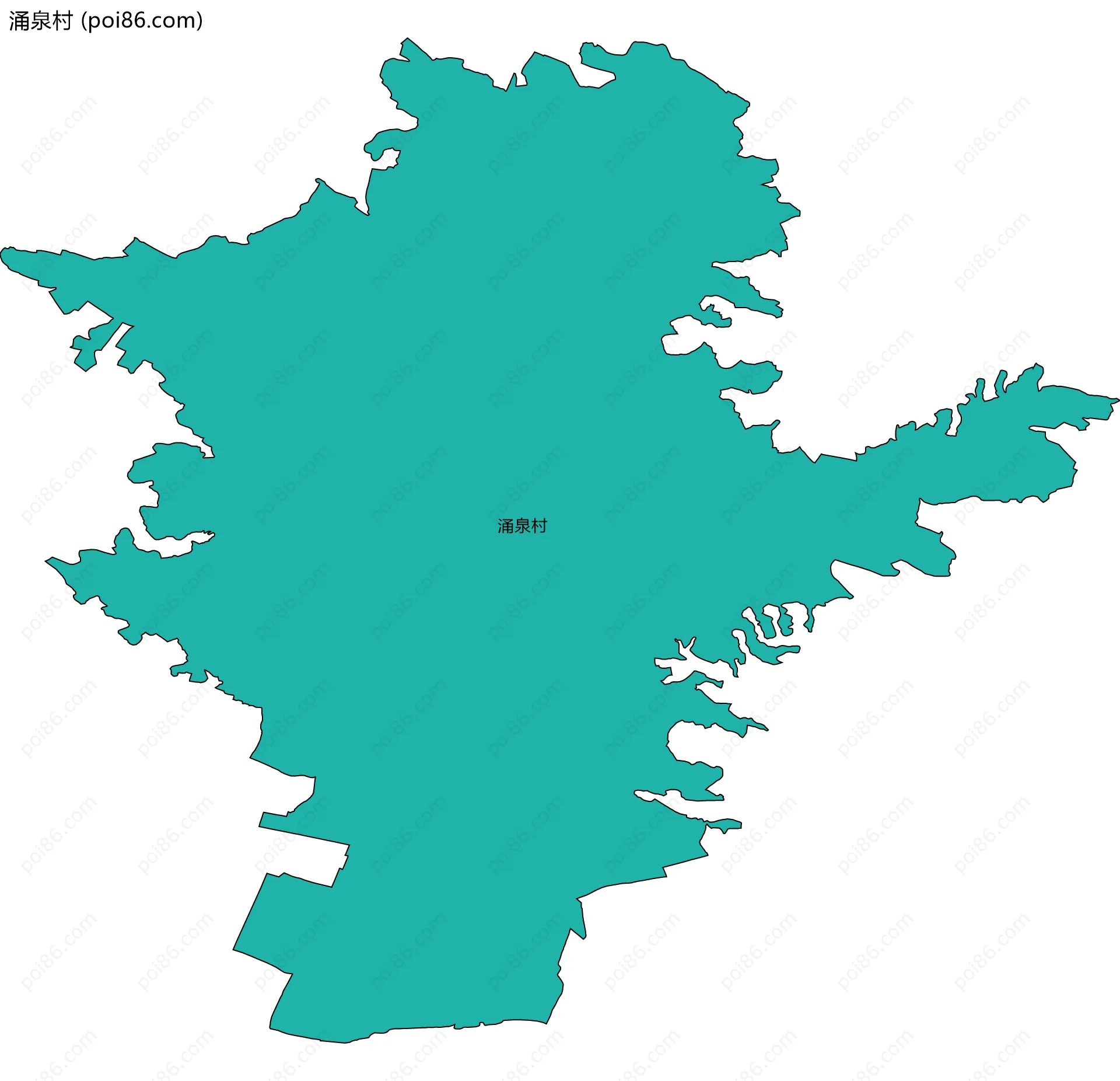 涌泉村边界地图